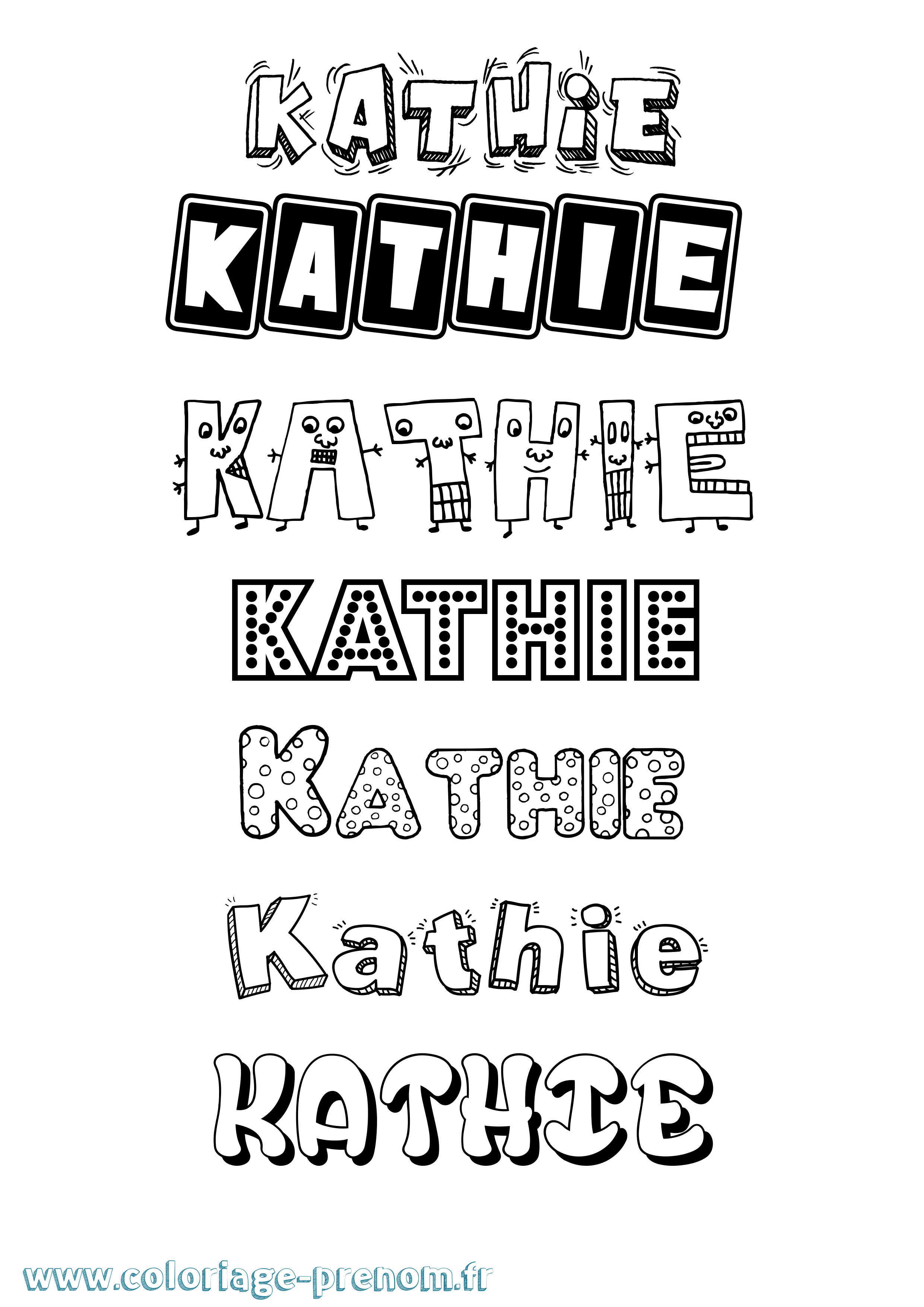 Coloriage Kathie Fun Coloriage prénom Kathie Fun