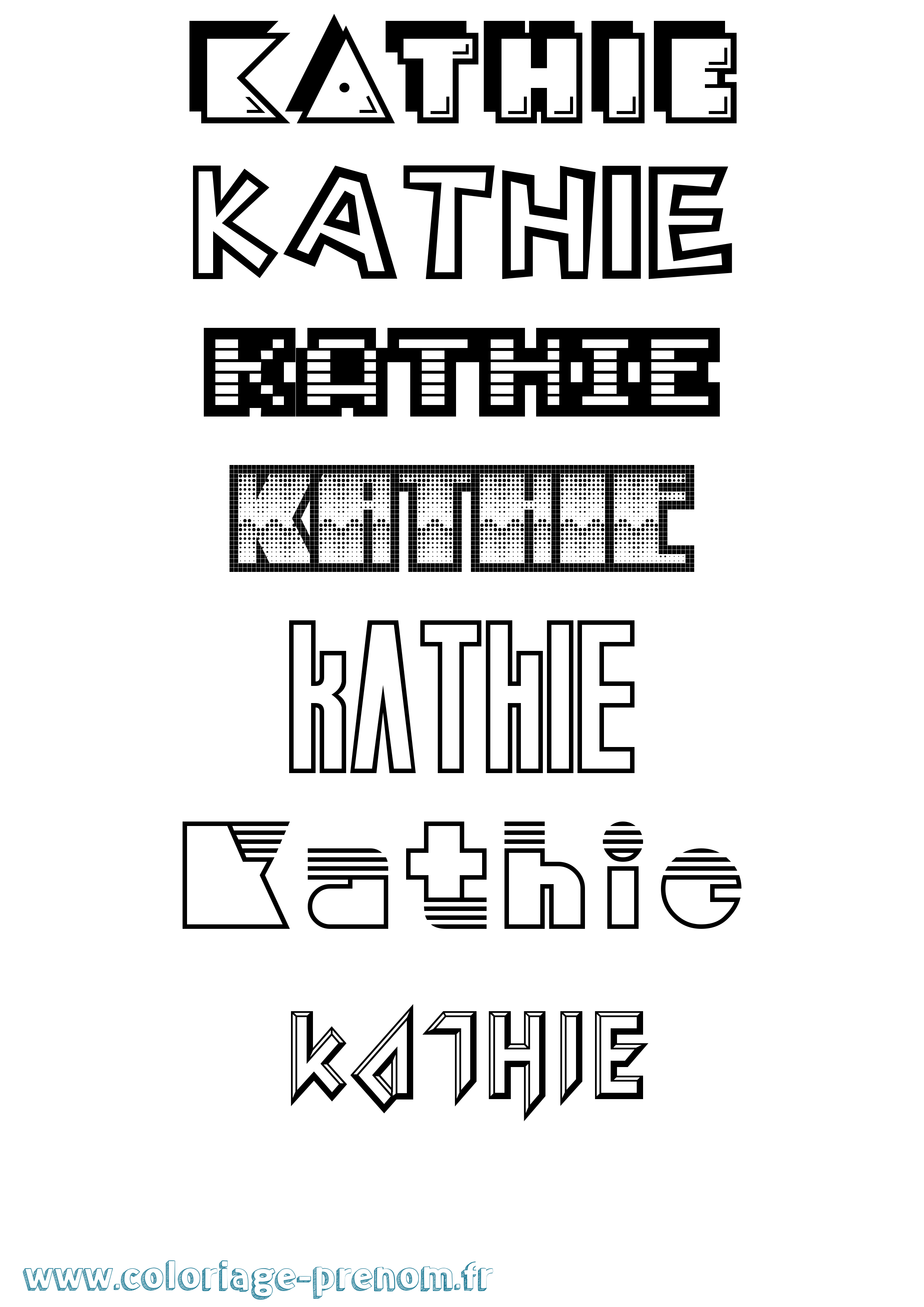Coloriage Kathie Jeux Vidéos Coloriage prénom Kathie Jeux Vidéos