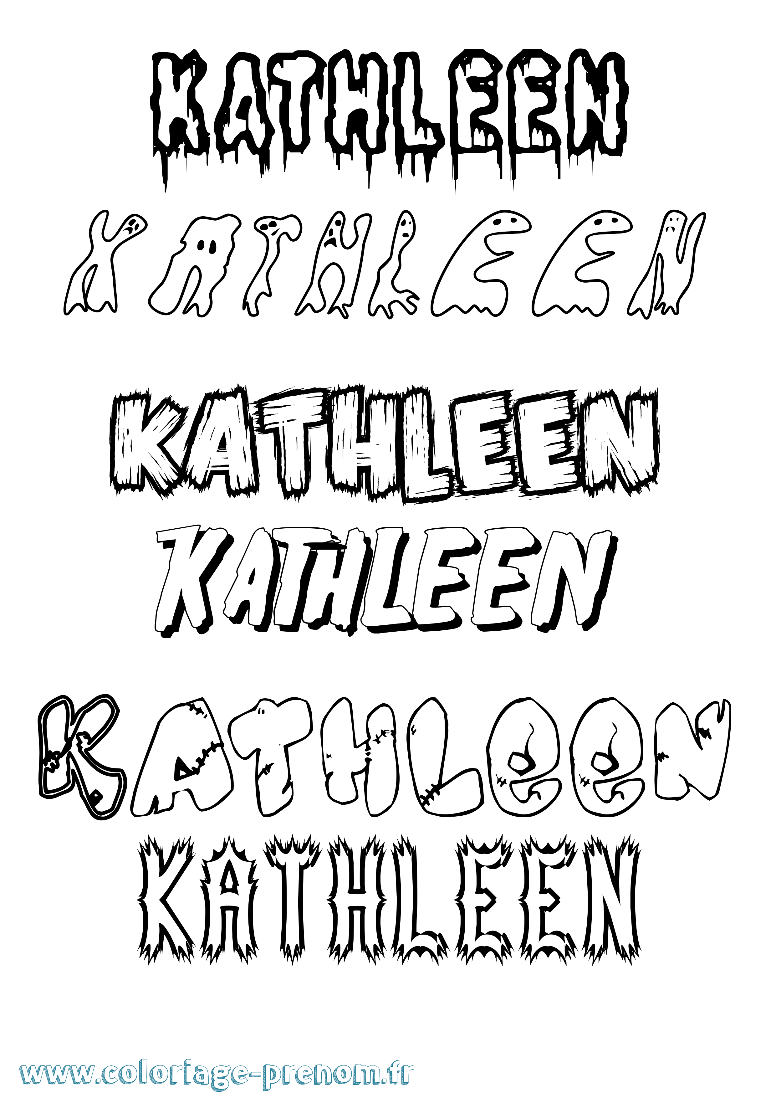 Coloriage prénom Kathleen Frisson
