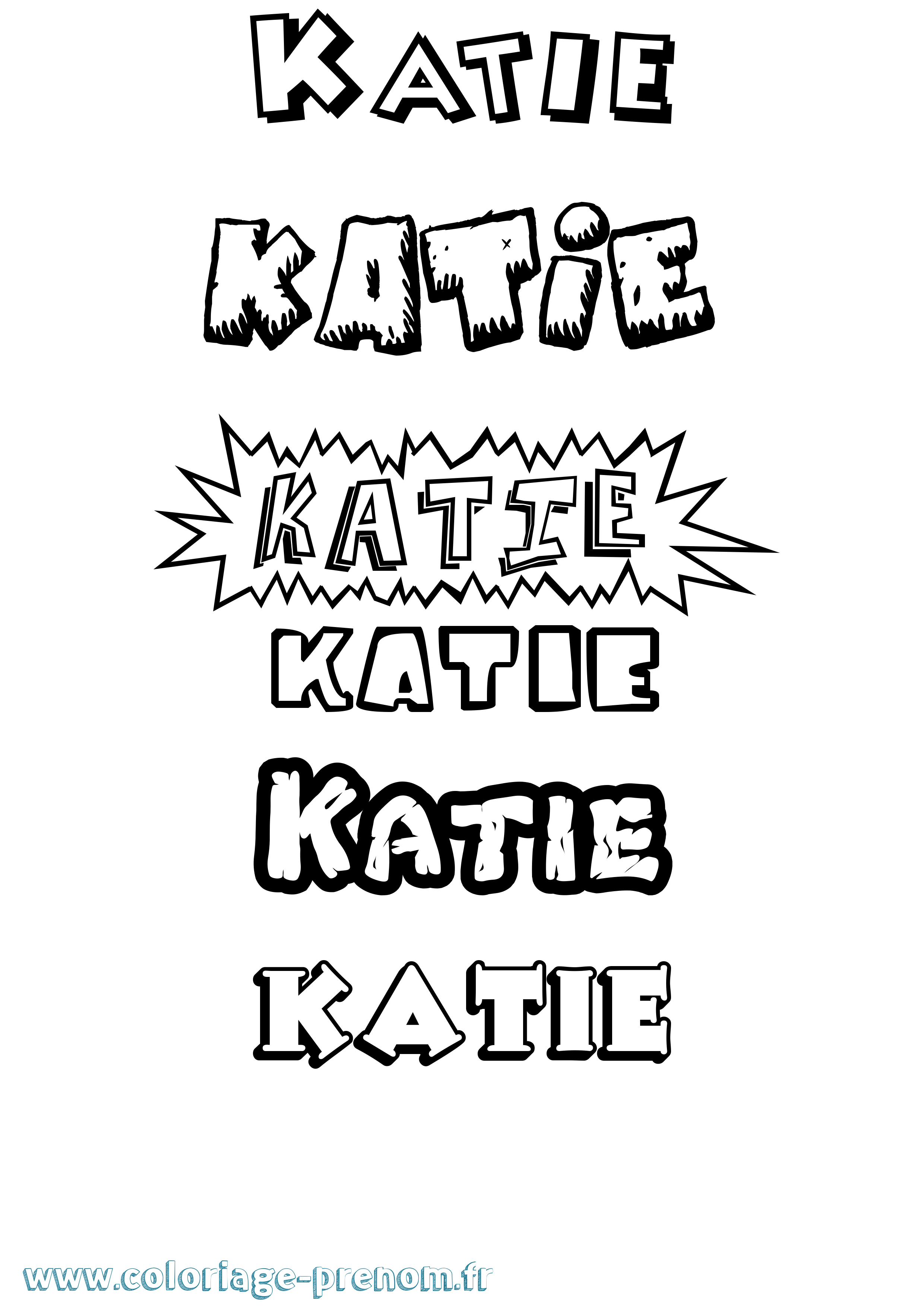Coloriage Katie Dessin Animé Coloriage prénom Katie Dessin Animé