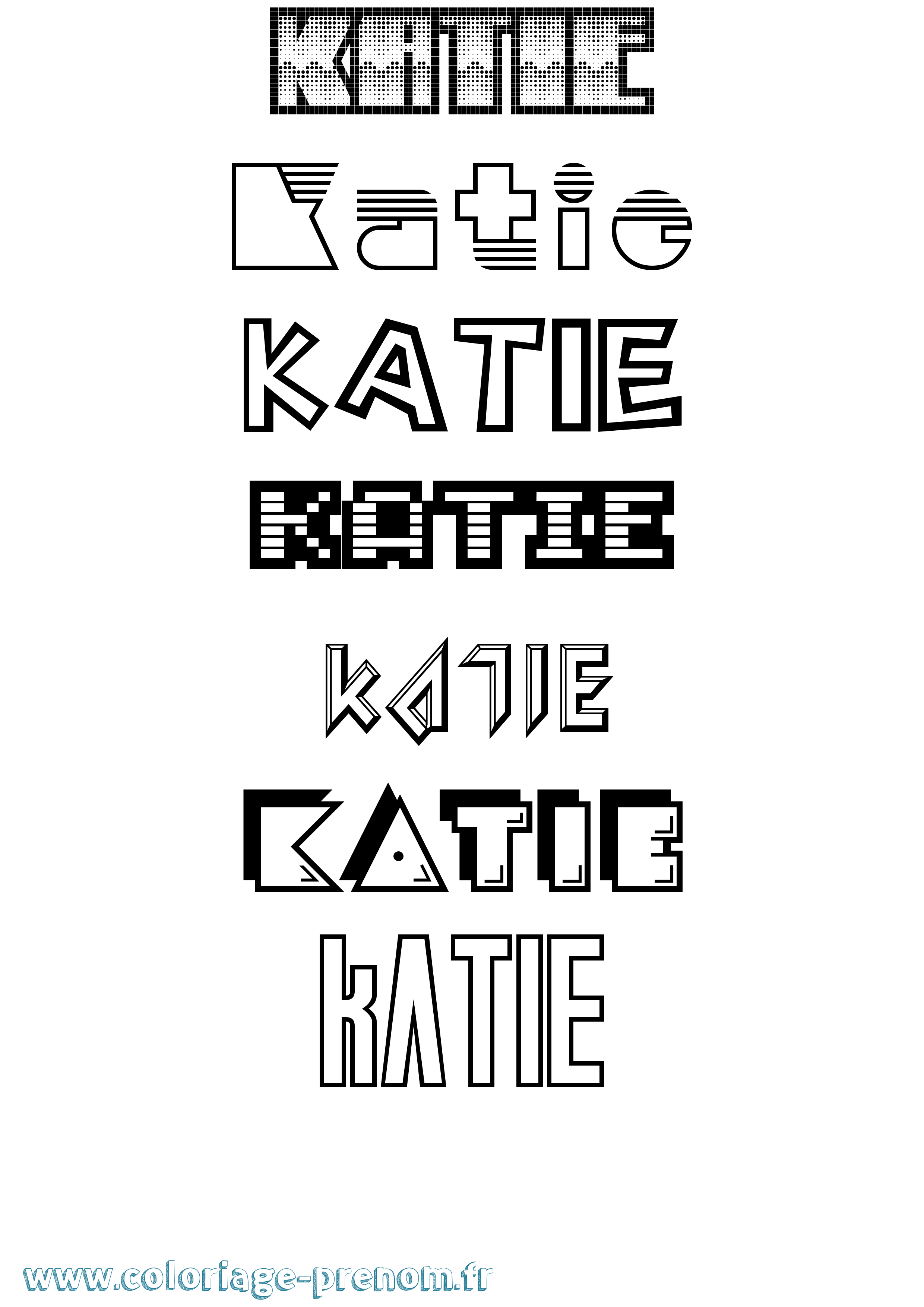 Coloriage Katie Jeux Vidéos Coloriage prénom Katie Jeux Vidéos