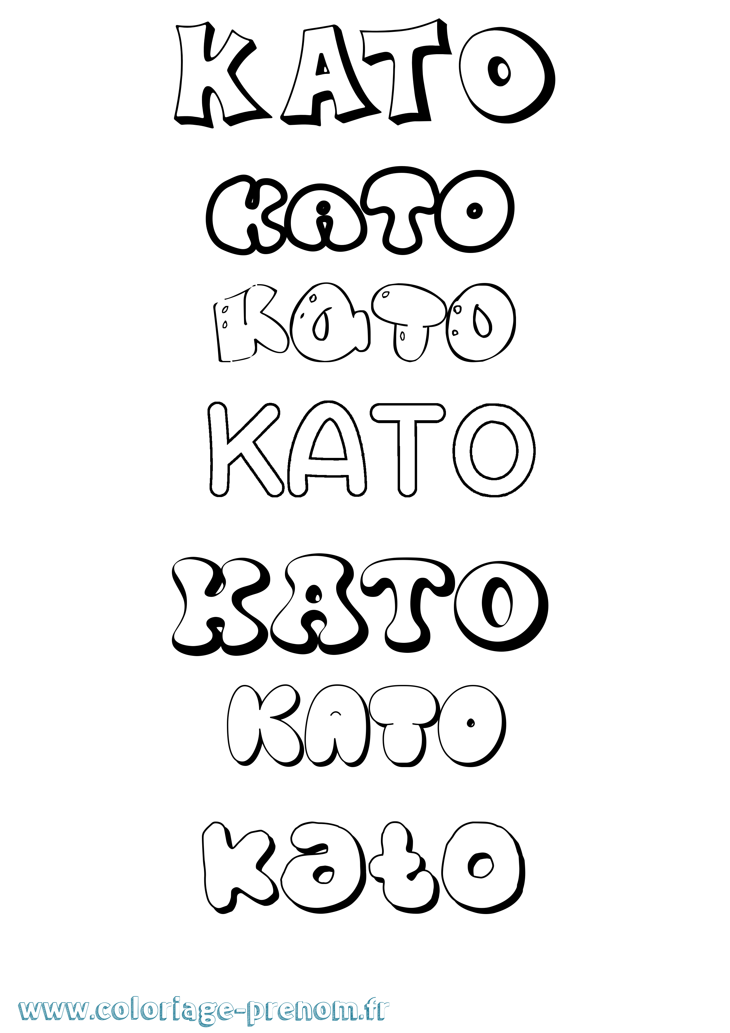 Coloriage prénom Kato Bubble