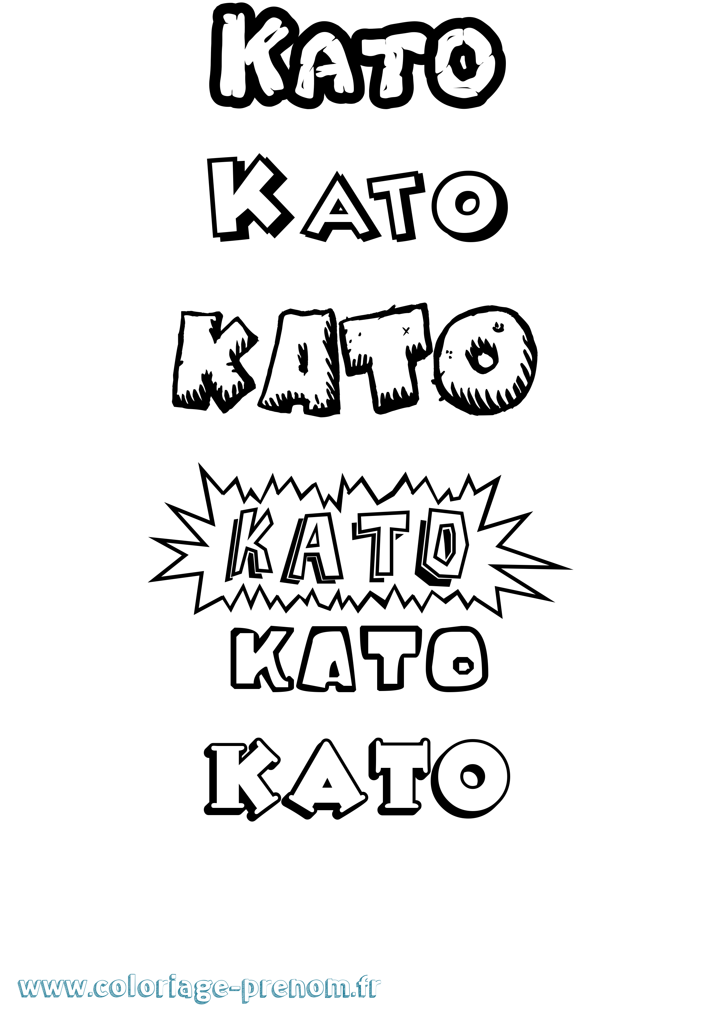 Coloriage prénom Kato Dessin Animé