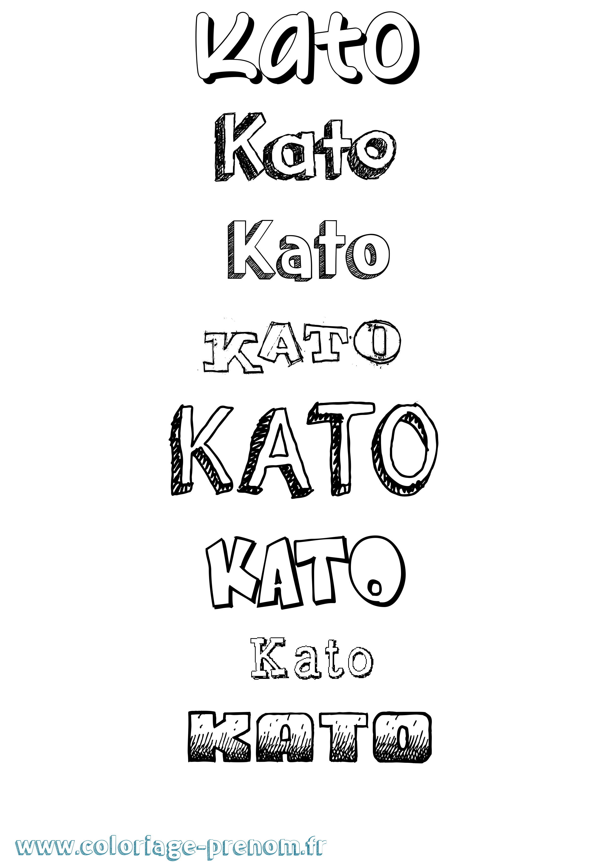 Coloriage prénom Kato Dessiné