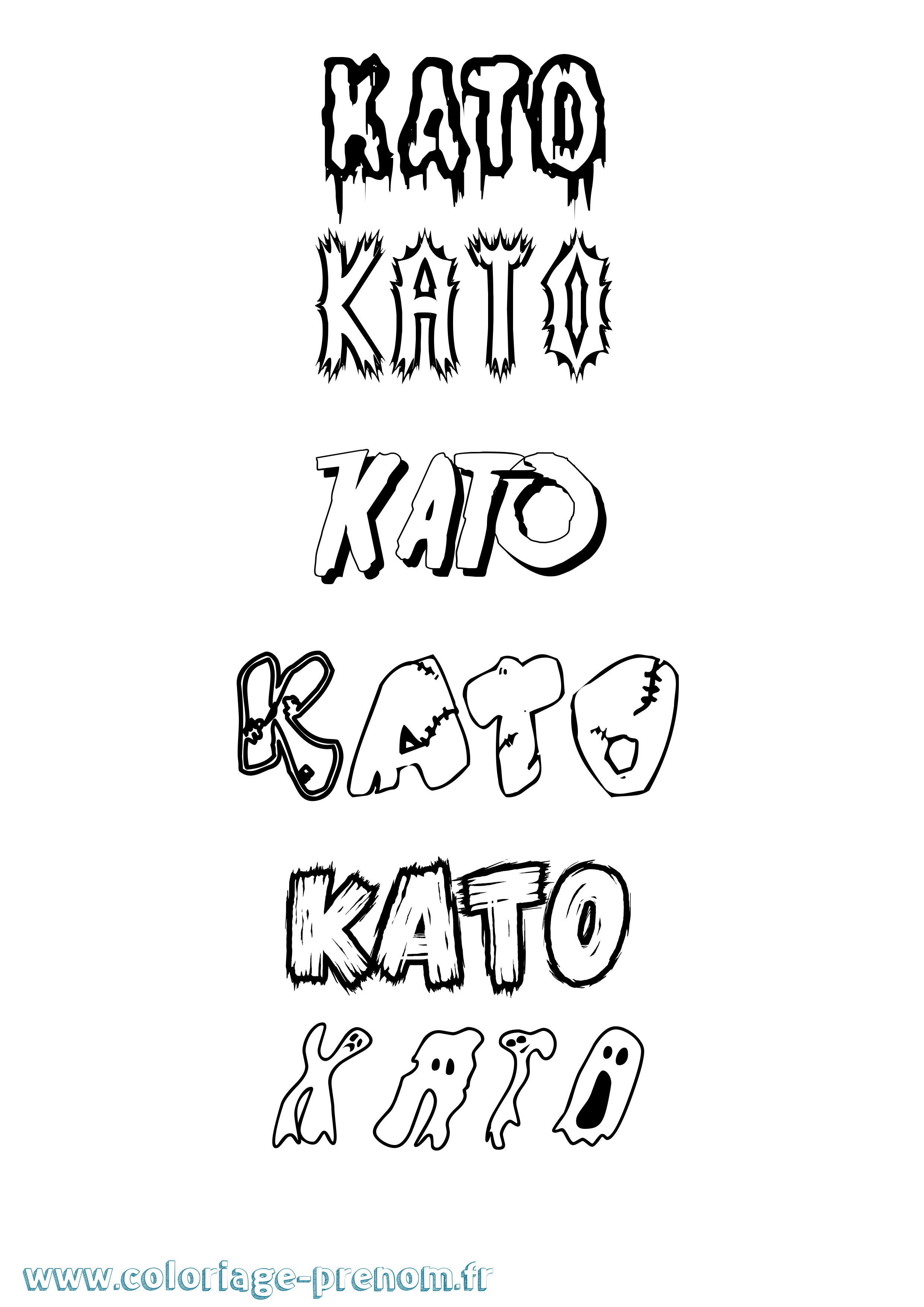Coloriage prénom Kato Frisson