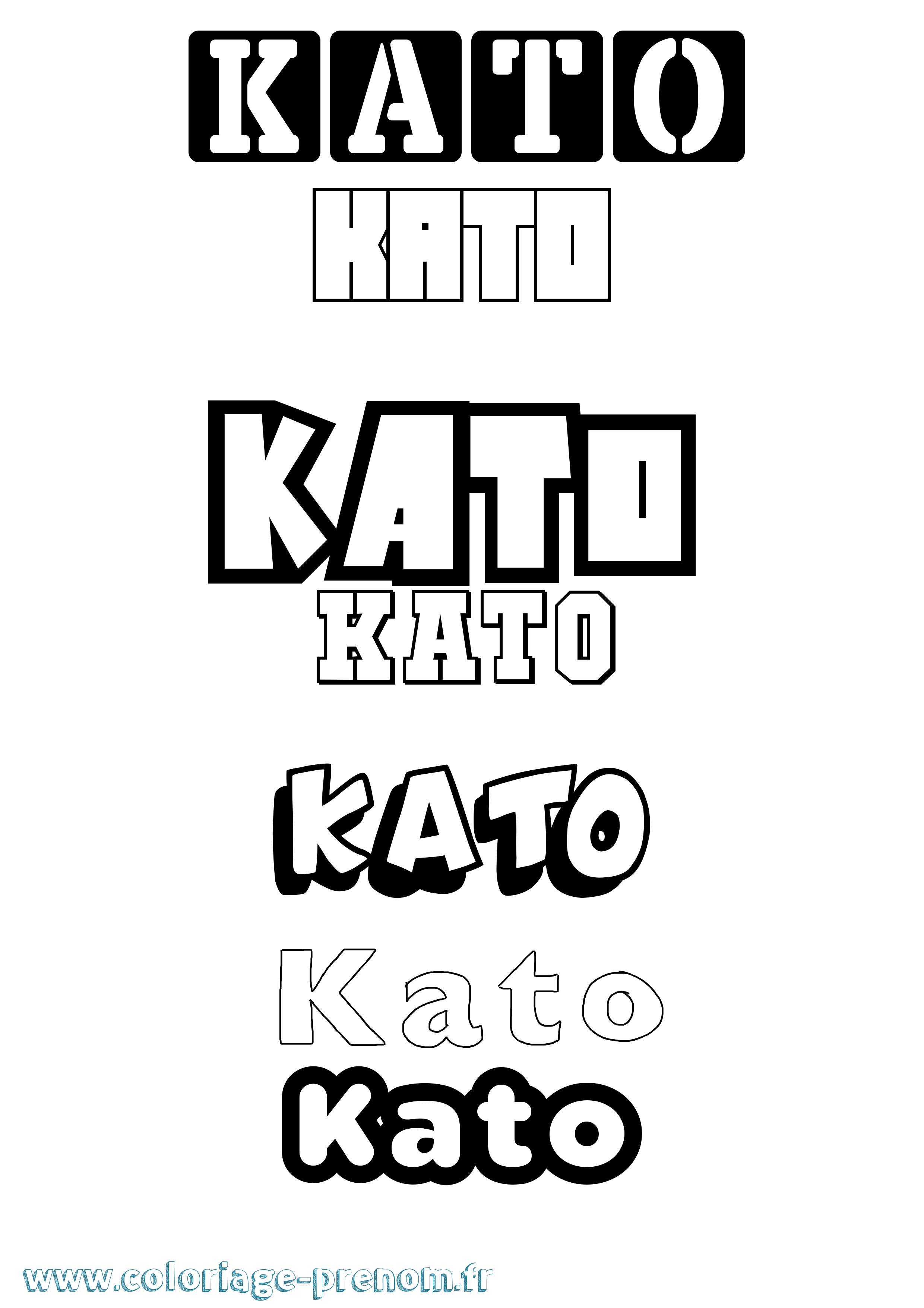 Coloriage prénom Kato Simple