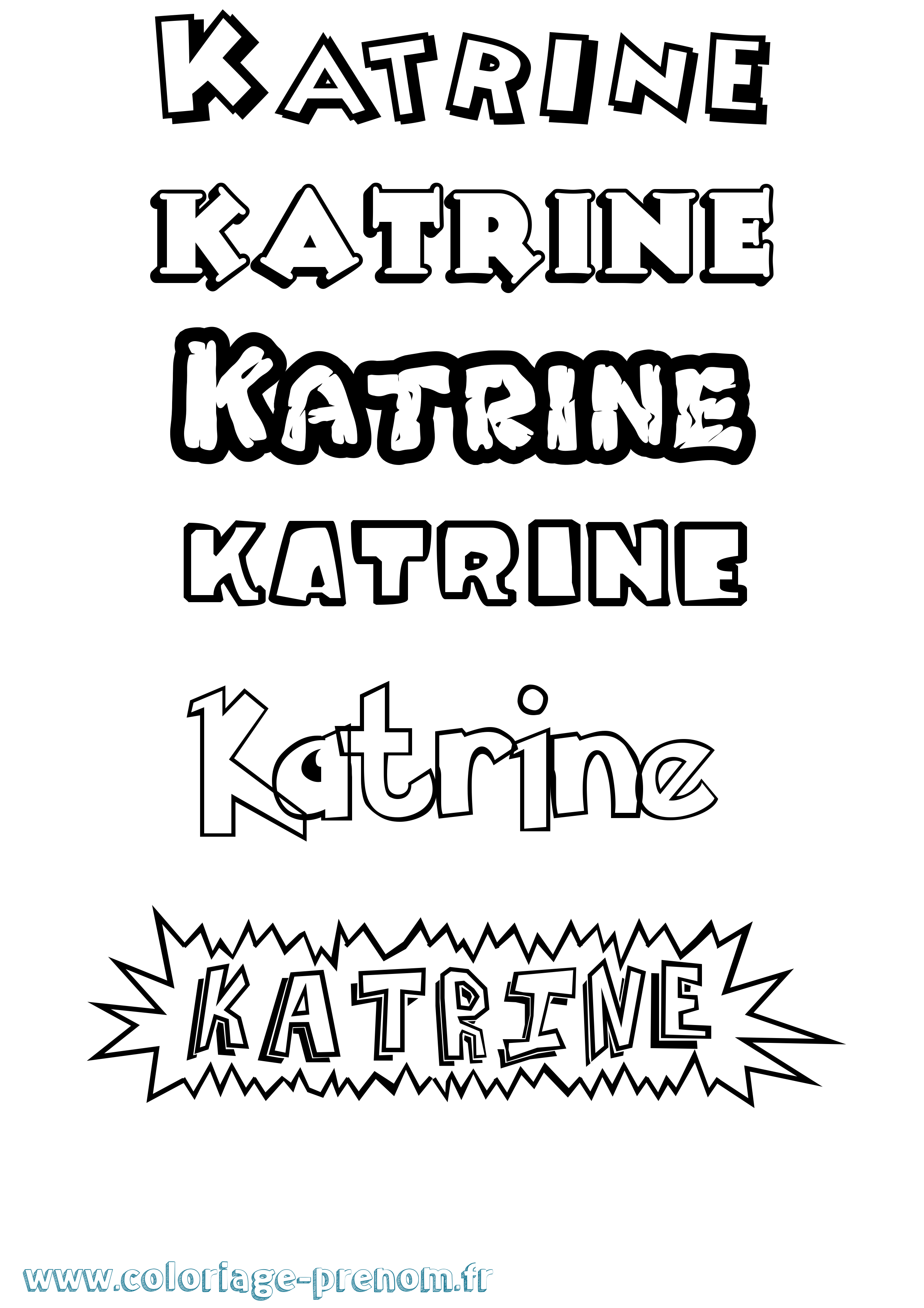 Coloriage Katrine Dessin Animé Coloriage prénom Katrine Dessin Animé