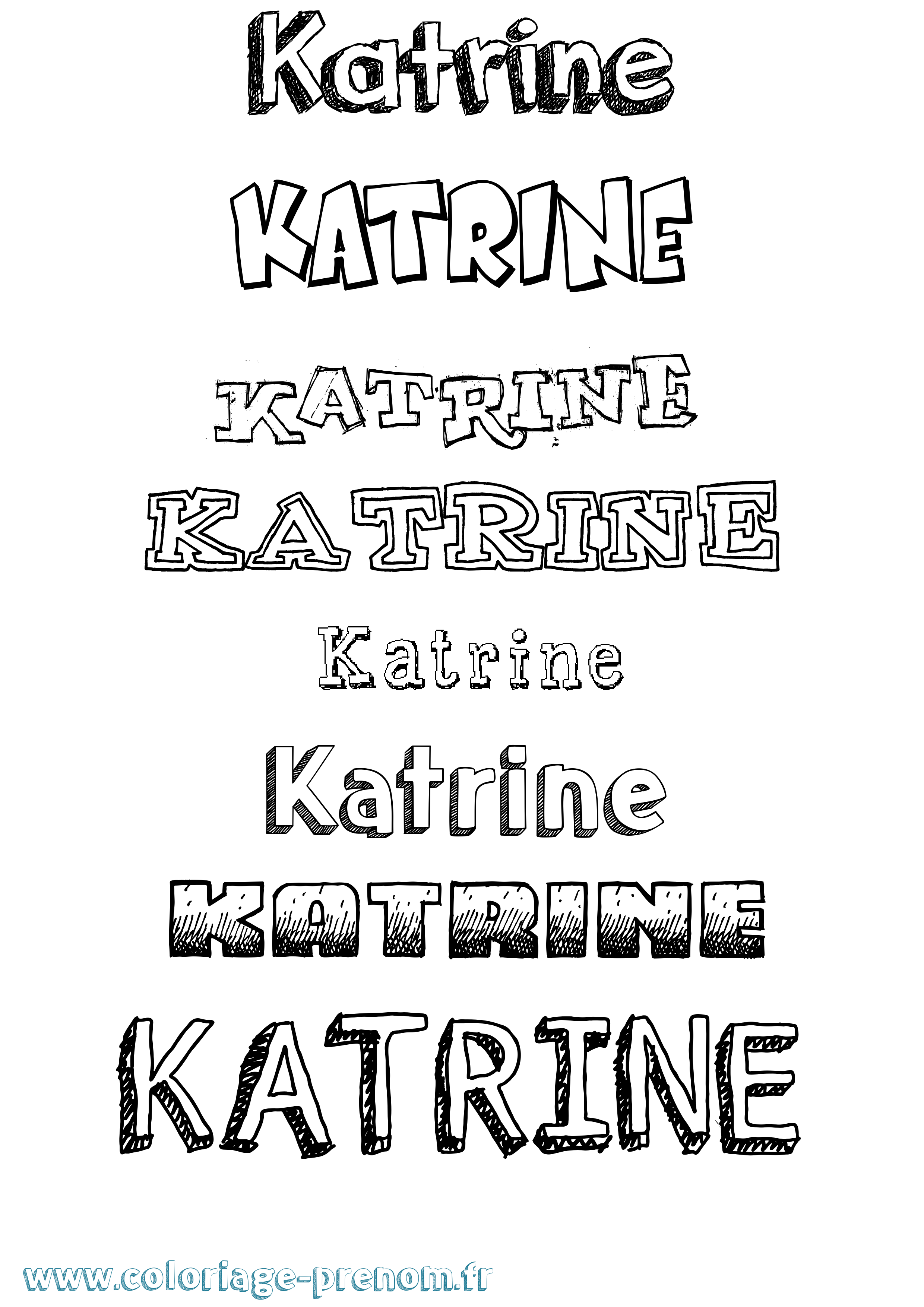 Coloriage Katrine Dessiné Coloriage prénom Katrine Dessiné