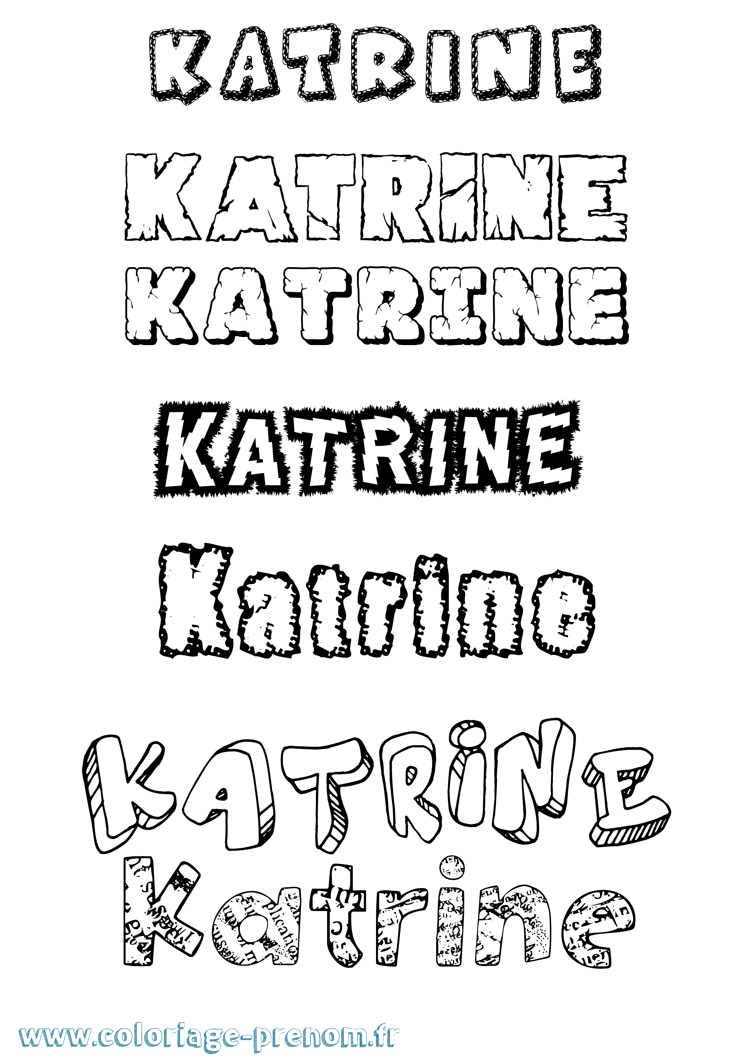 Coloriage Katrine Destructuré Coloriage prénom Katrine Destructuré