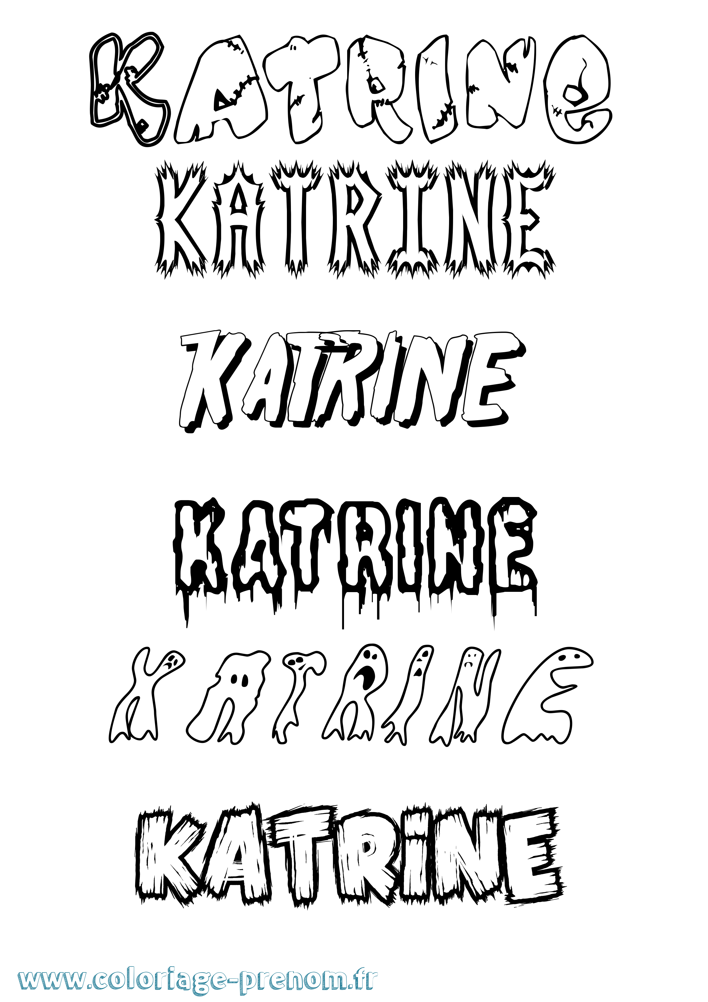 Coloriage prénom Katrine Frisson