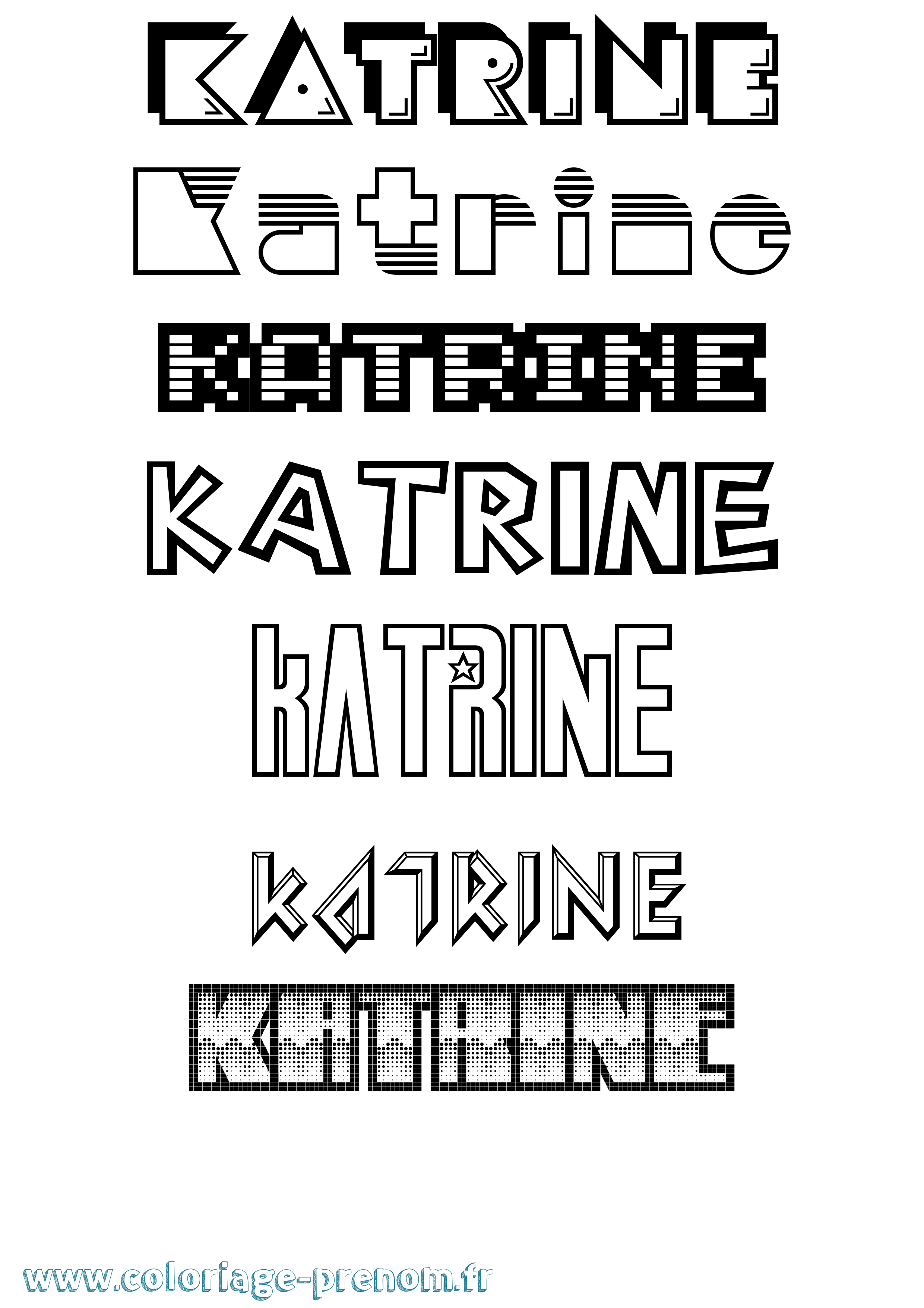 Coloriage Katrine Jeux Vidéos Coloriage prénom Katrine Jeux Vidéos