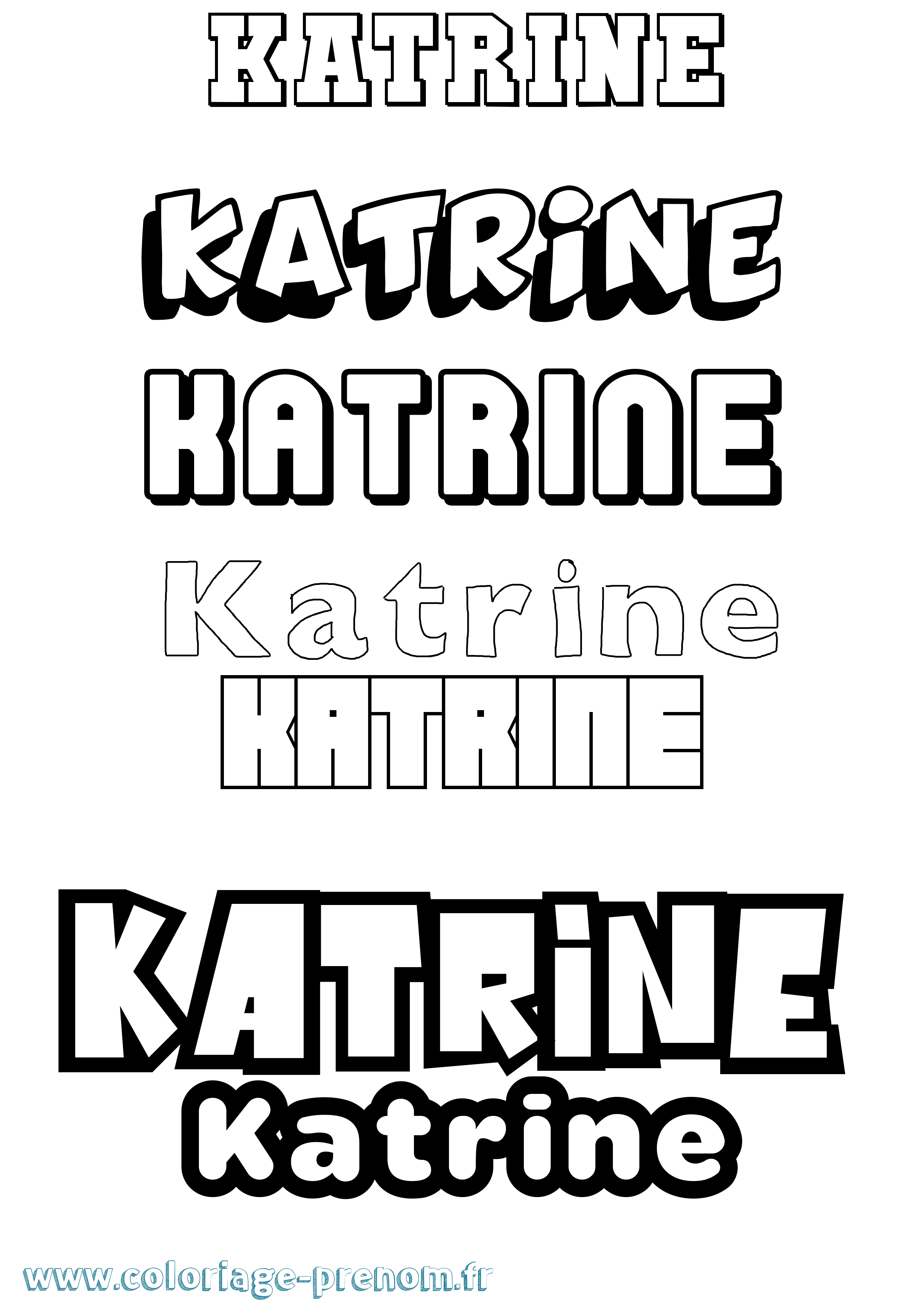 Coloriage Katrine Simple Coloriage prénom Katrine Simple