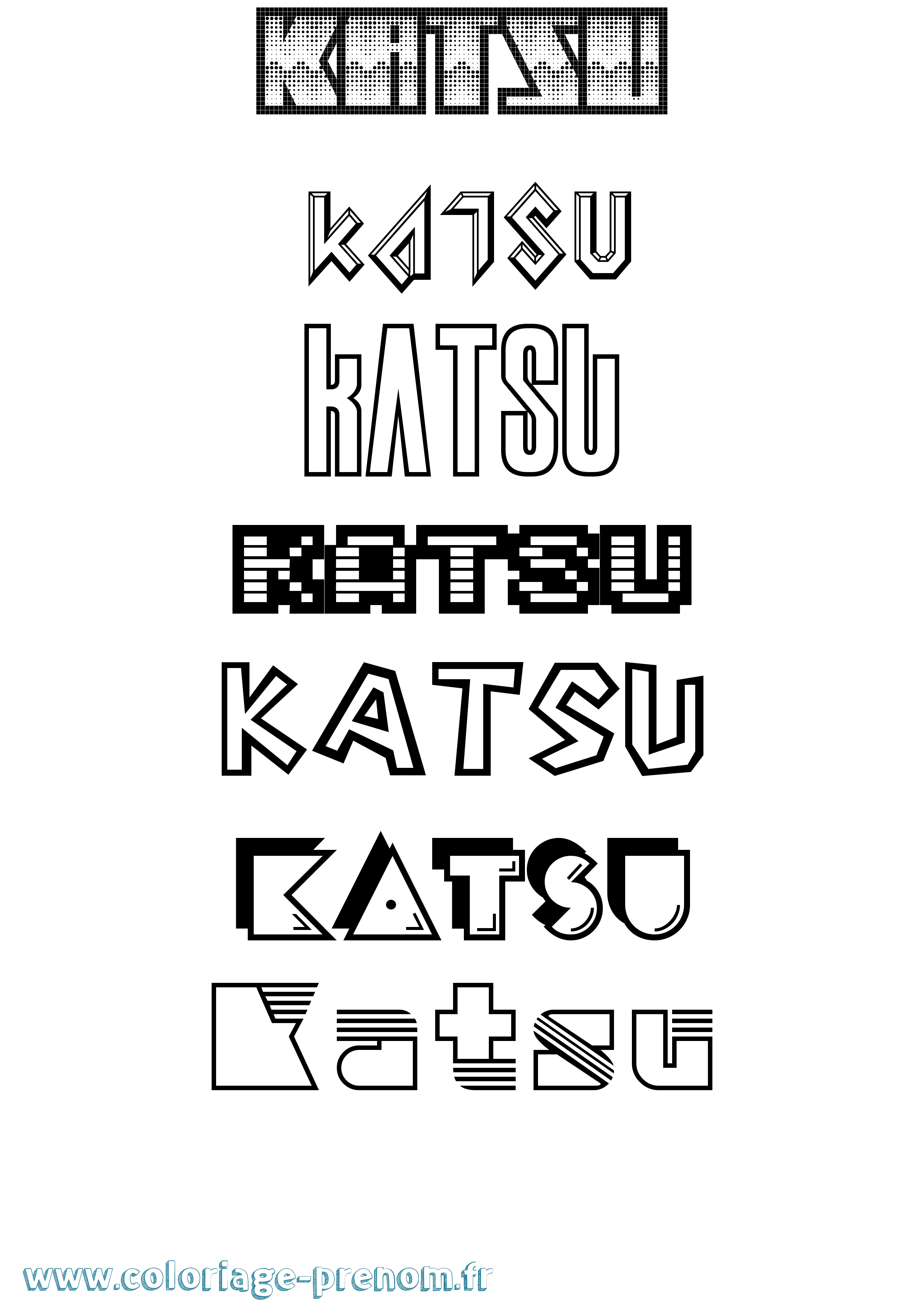 Coloriage prénom Katsu Jeux Vidéos