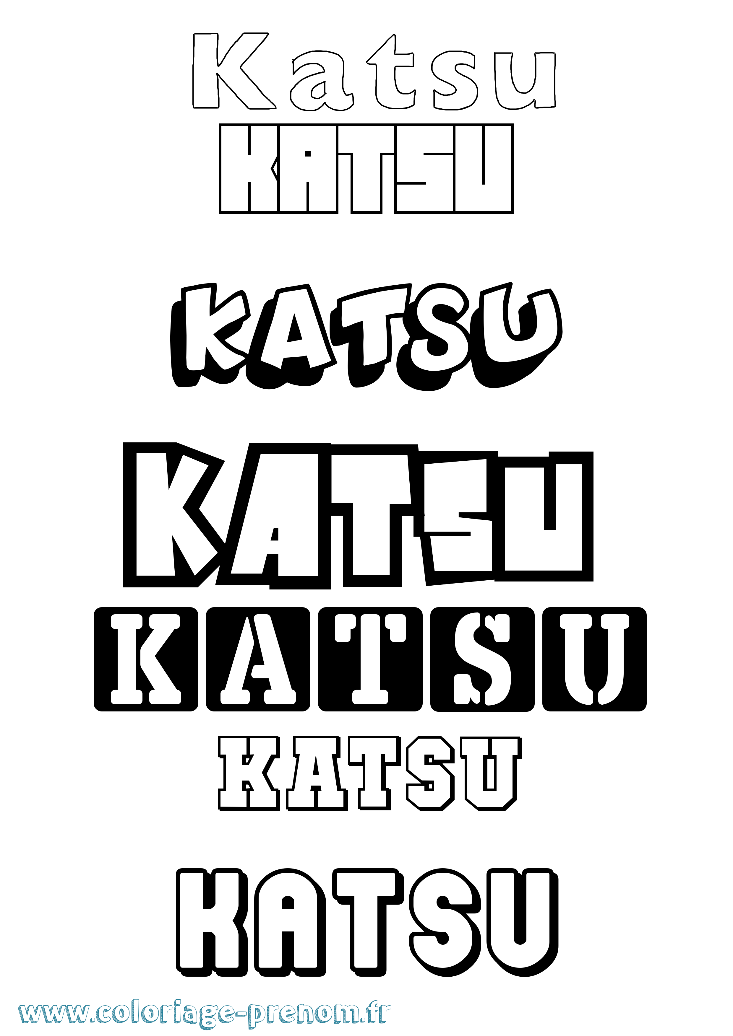 Coloriage prénom Katsu Simple