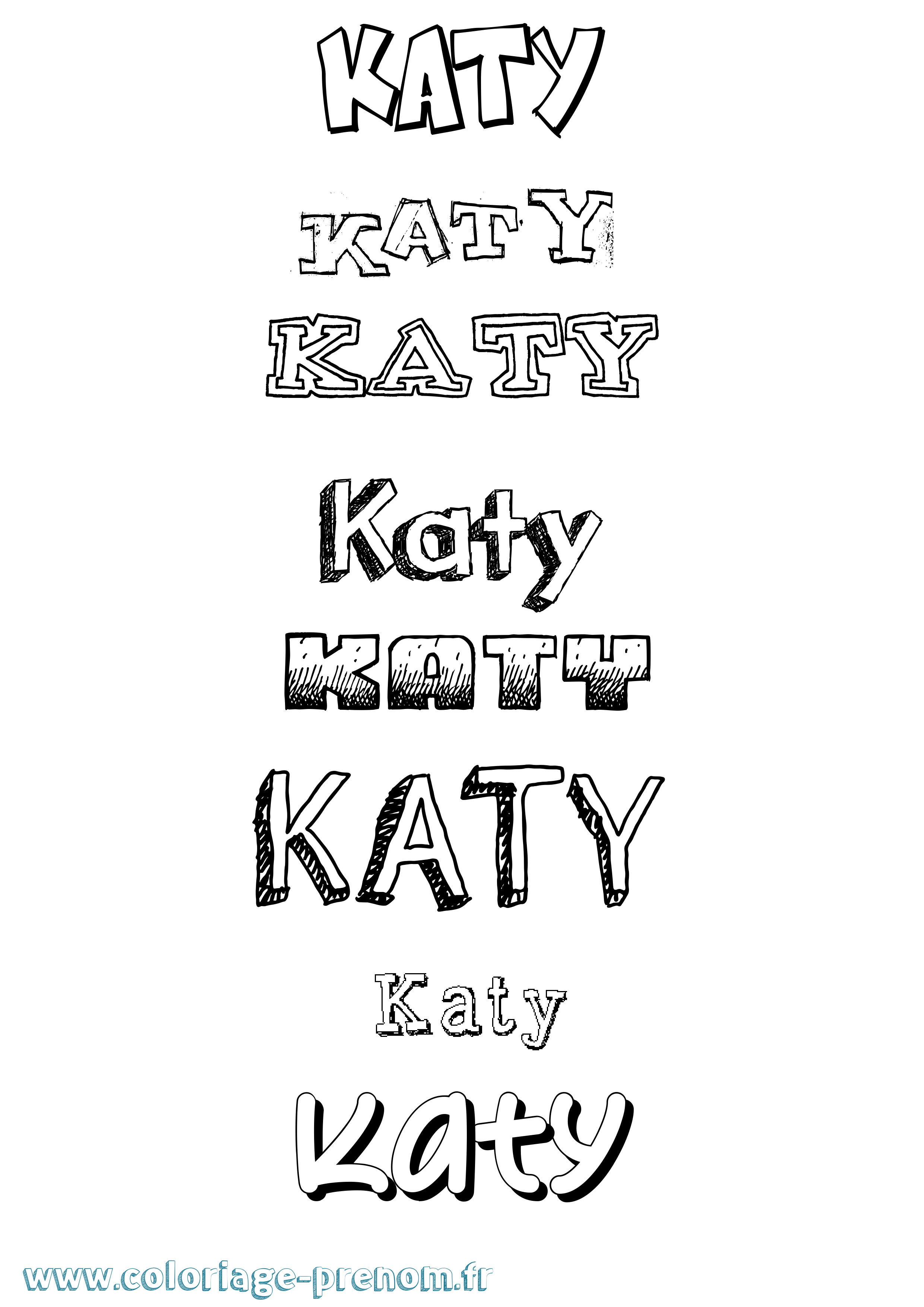 Coloriage Katy Dessiné Coloriage prénom Katy Dessiné