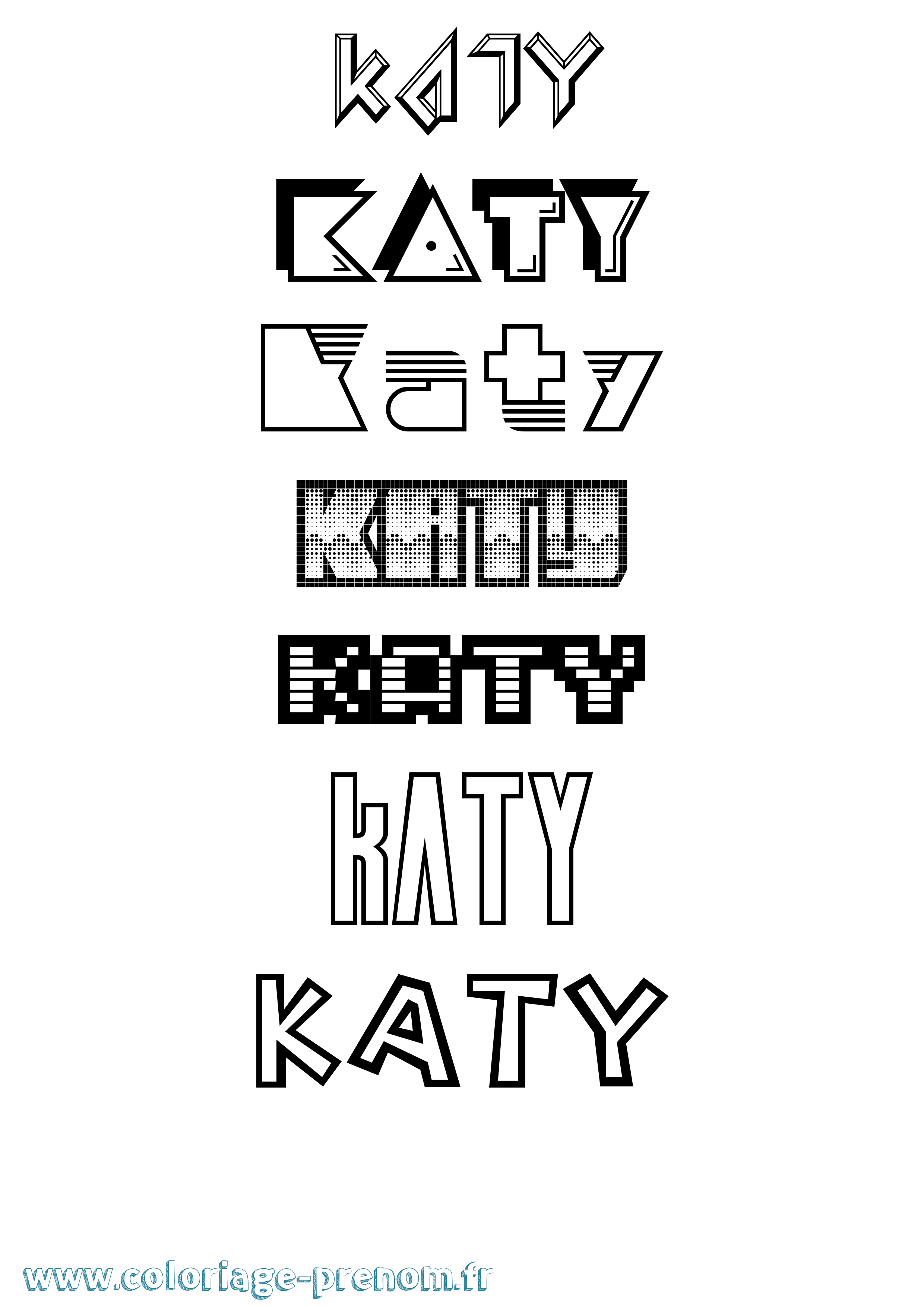 Coloriage Katy Jeux Vidéos Coloriage prénom Katy Jeux Vidéos