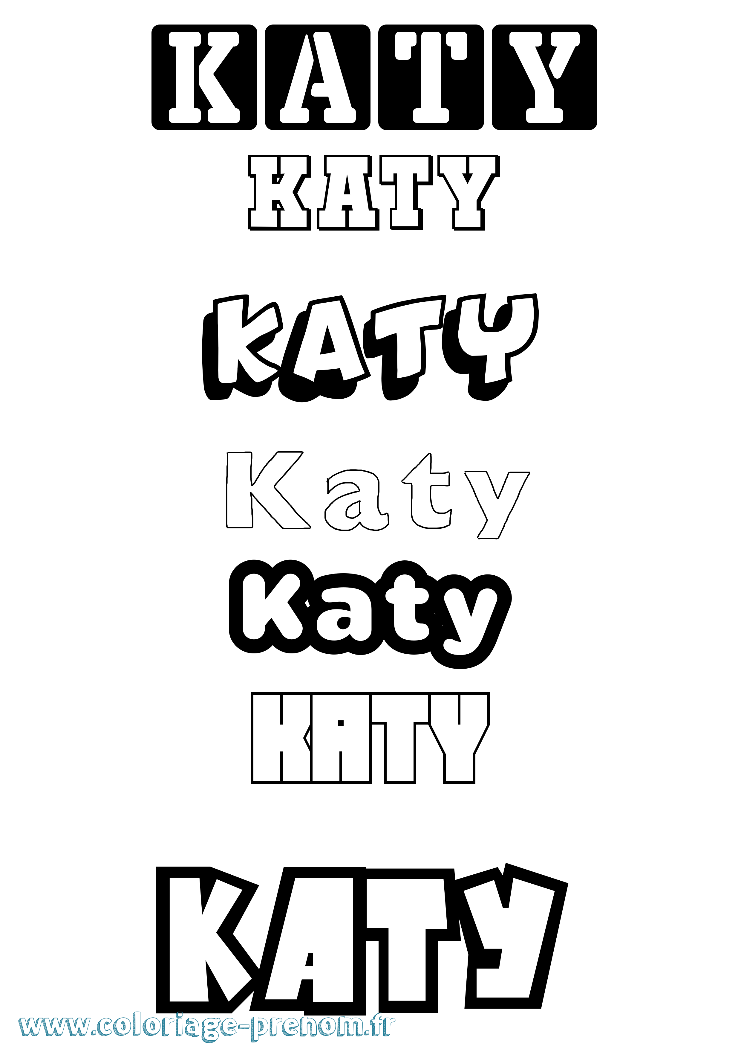 Coloriage Katy Simple Coloriage prénom Katy Simple