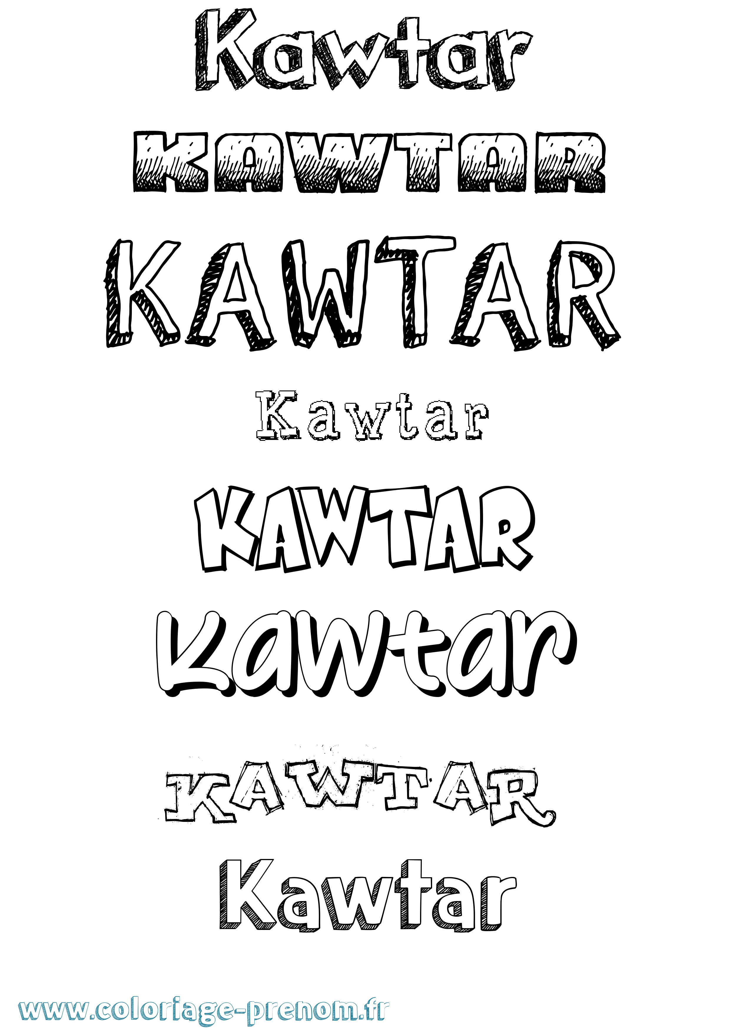 Coloriage Kawtar Coloriage prénom Kawtar