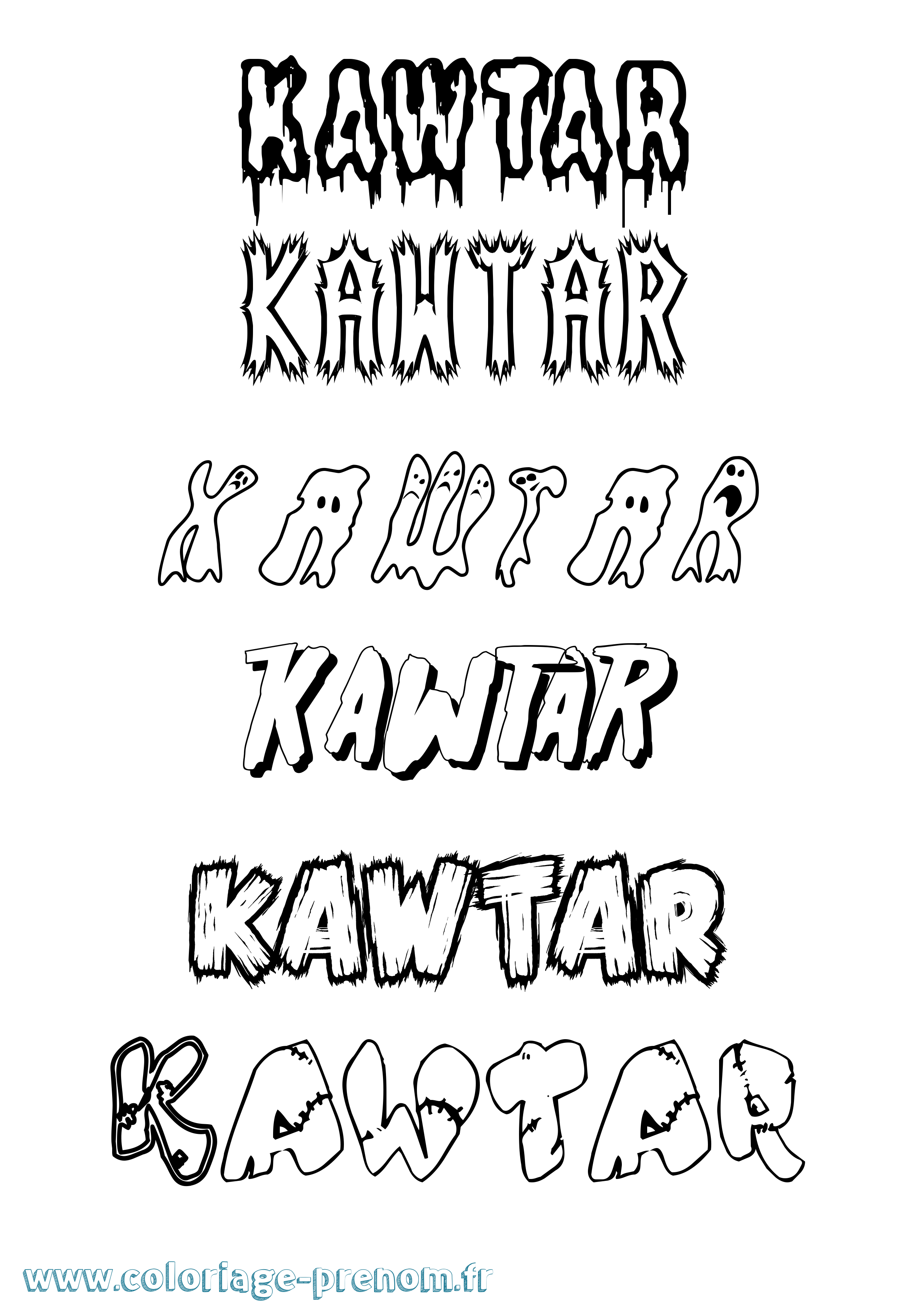 Coloriage Kawtar Coloriage prénom Kawtar