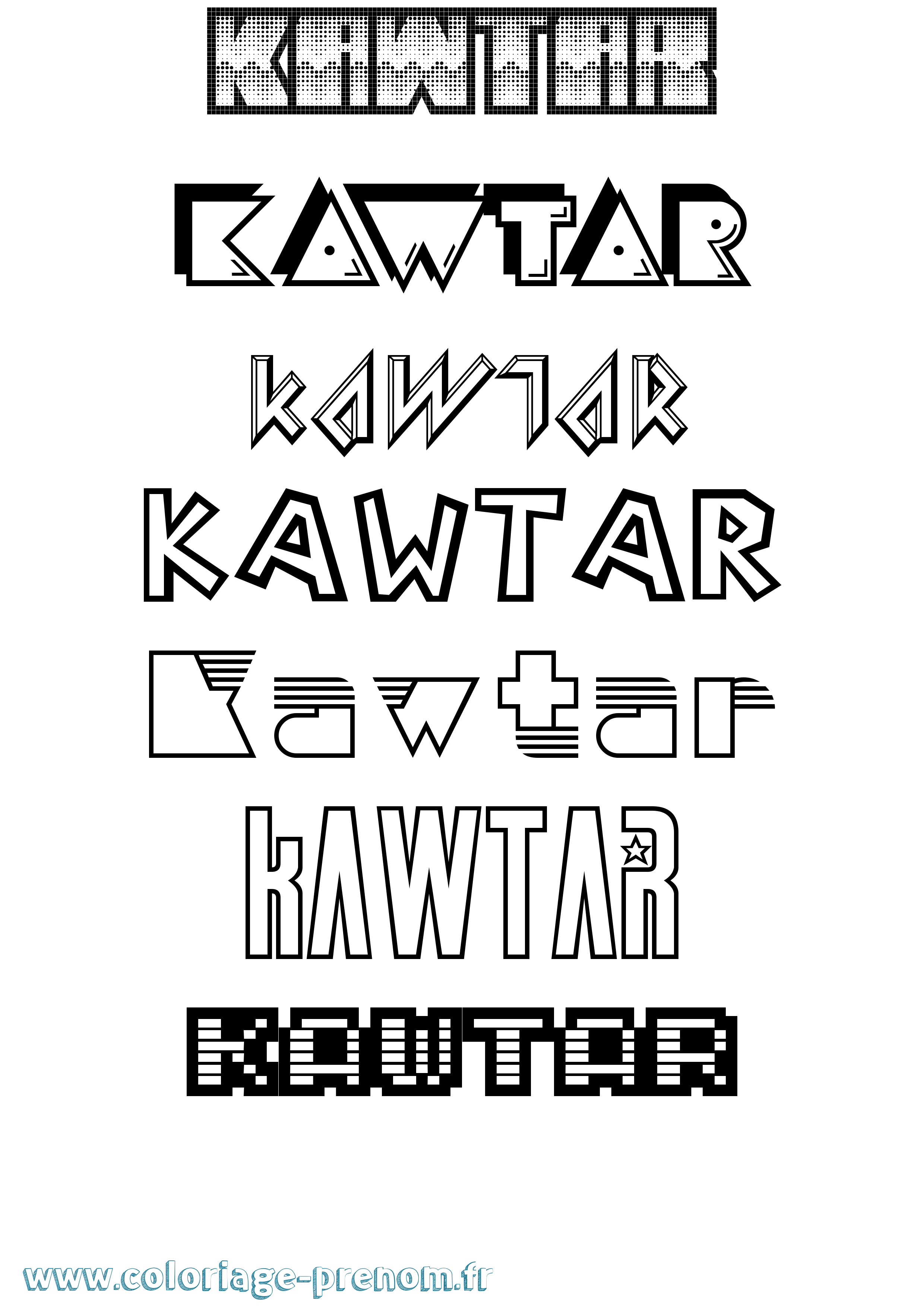 Coloriage Kawtar Coloriage prénom Kawtar