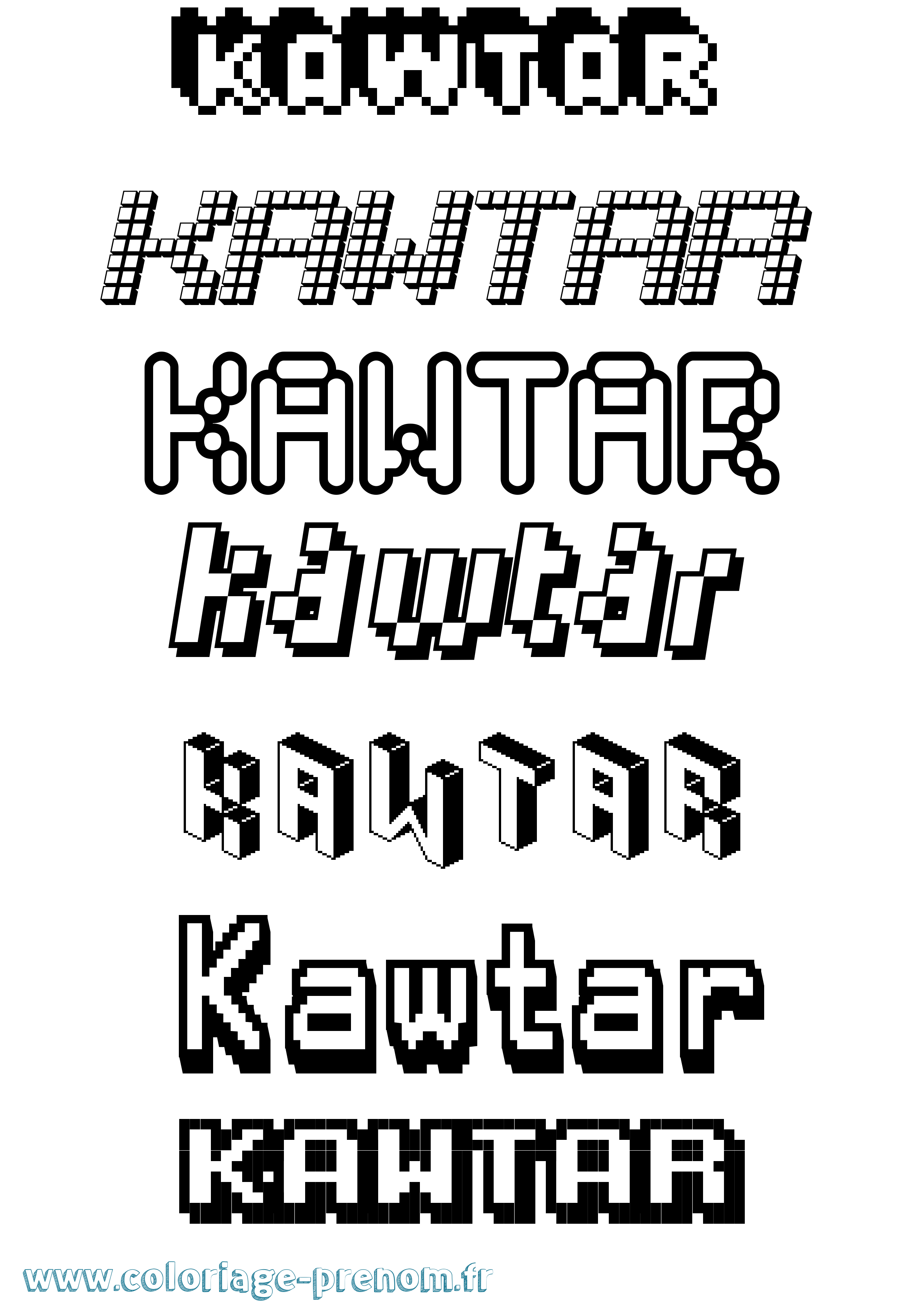 Coloriage Kawtar Coloriage prénom Kawtar