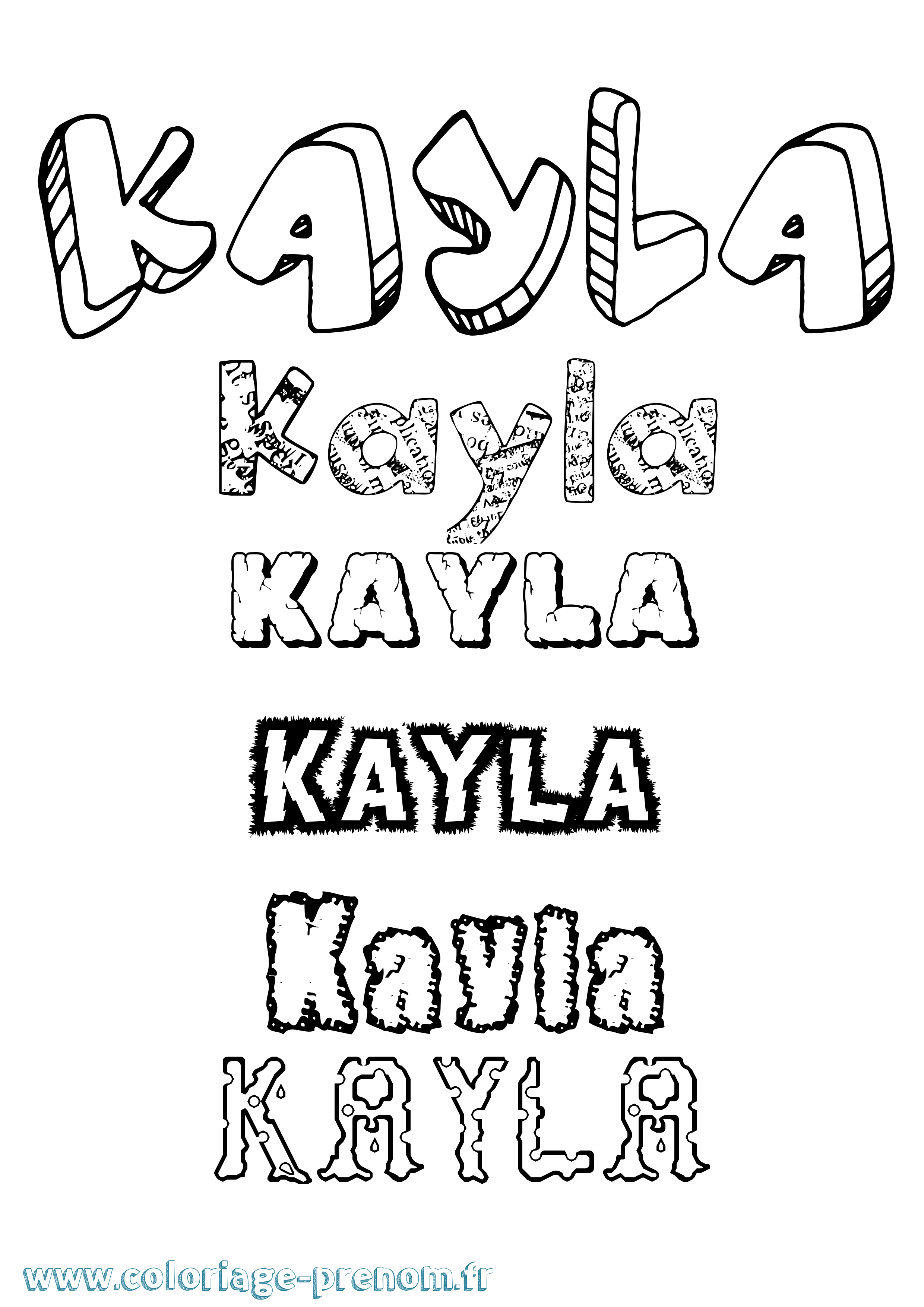 Coloriage prénom Kayla