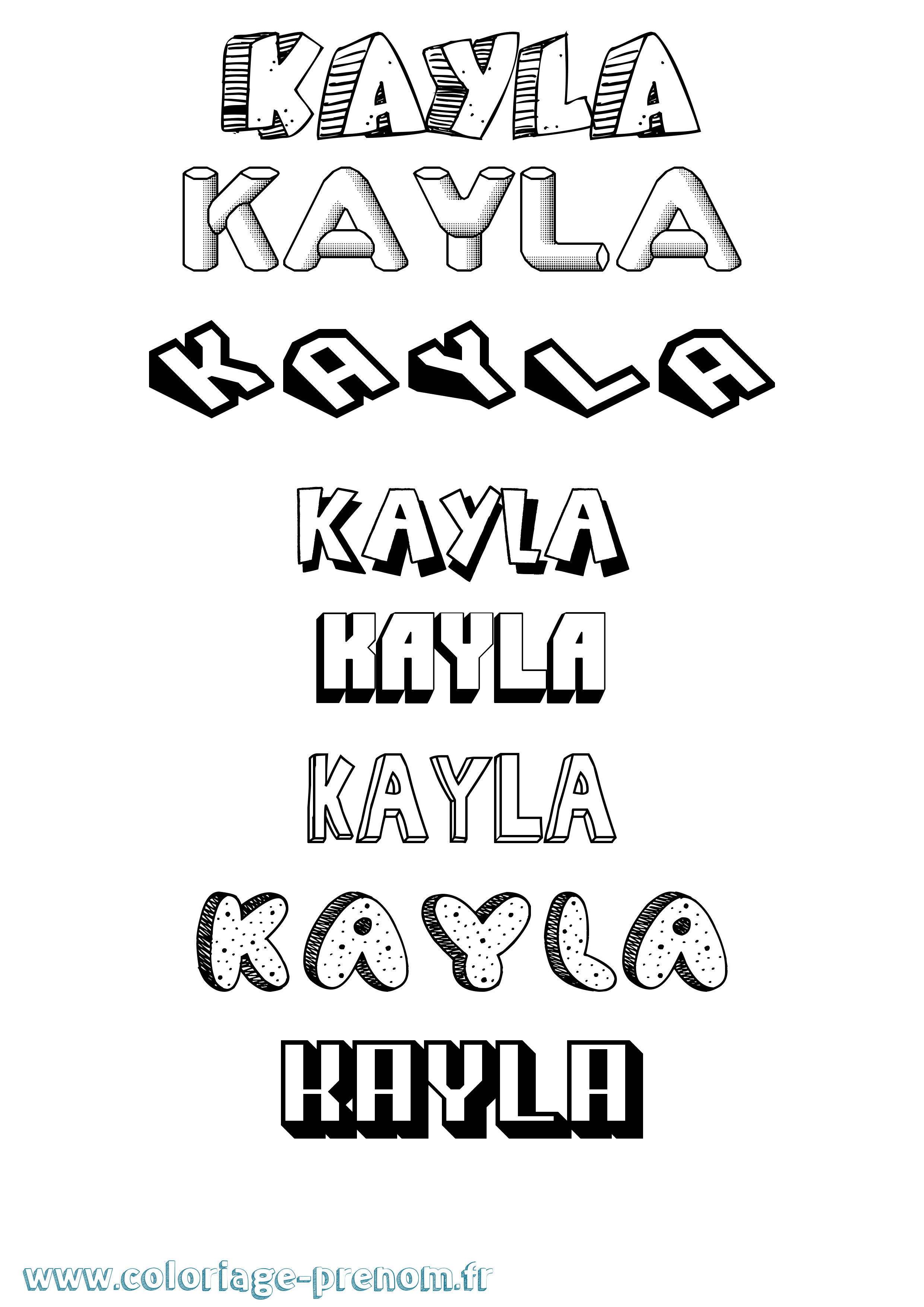 Coloriage prénom Kayla