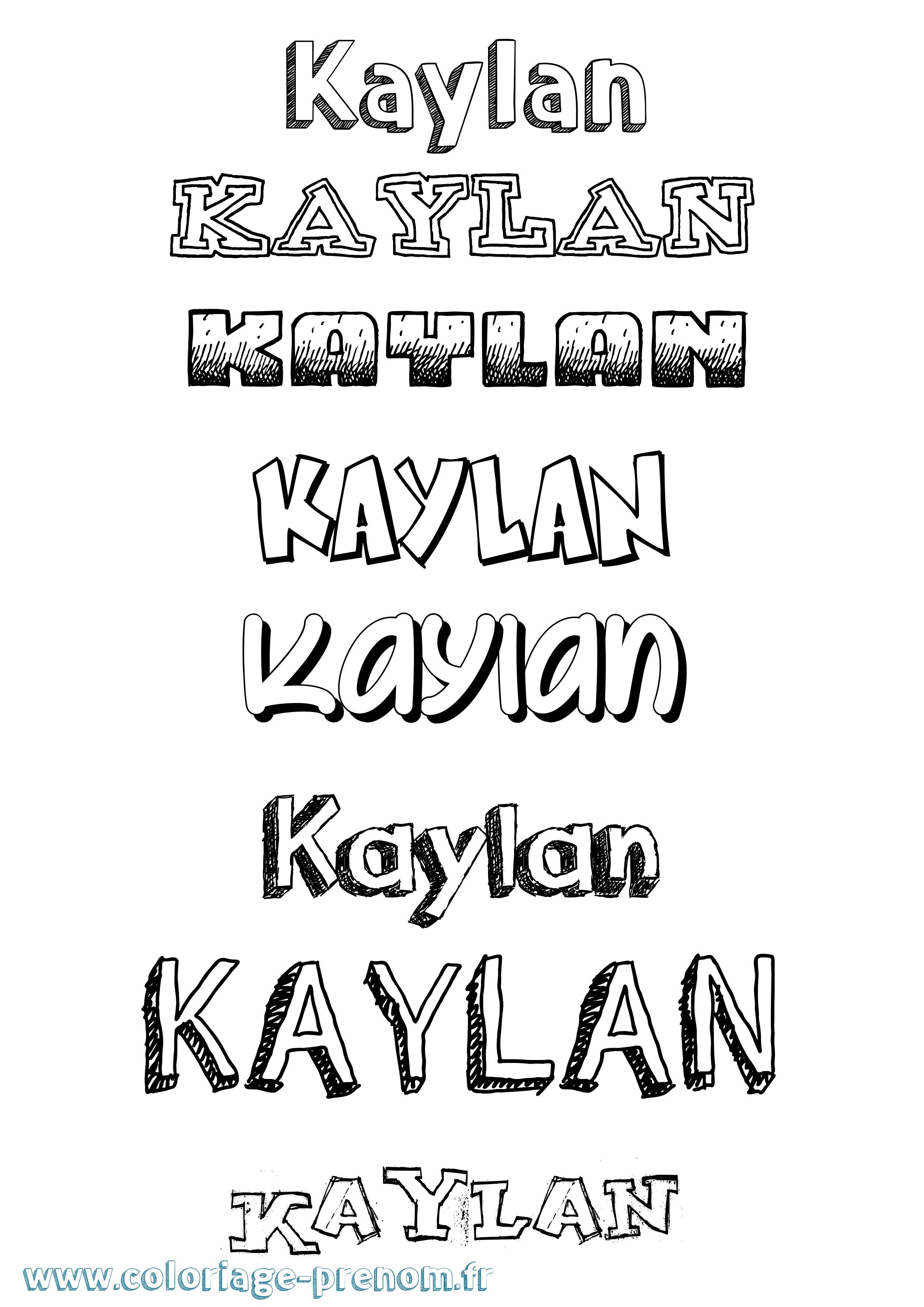 Coloriage prénom Kaylan Dessiné
