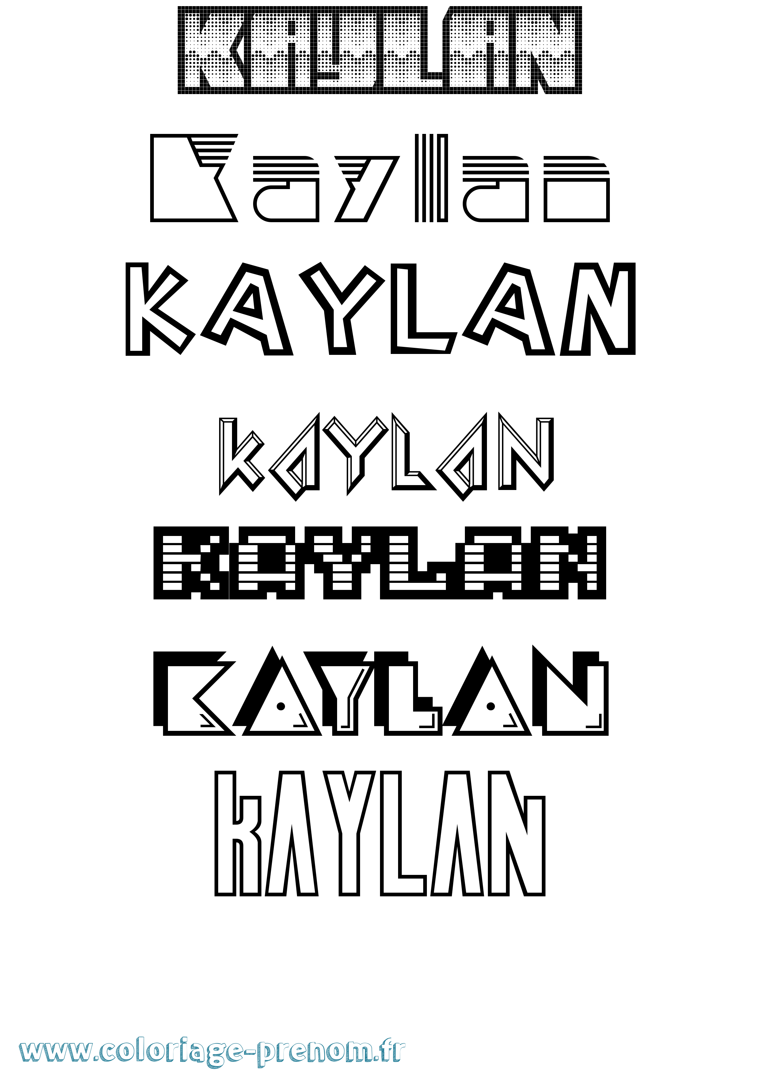 Coloriage prénom Kaylan Jeux Vidéos