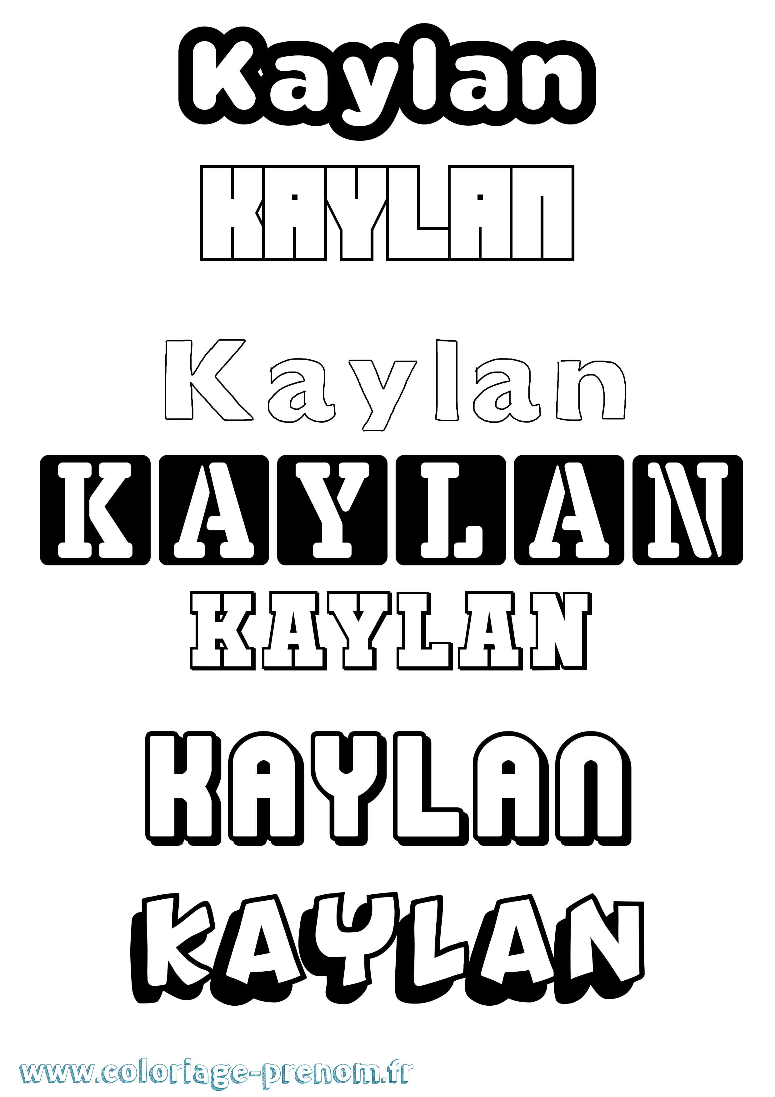 Coloriage prénom Kaylan Simple