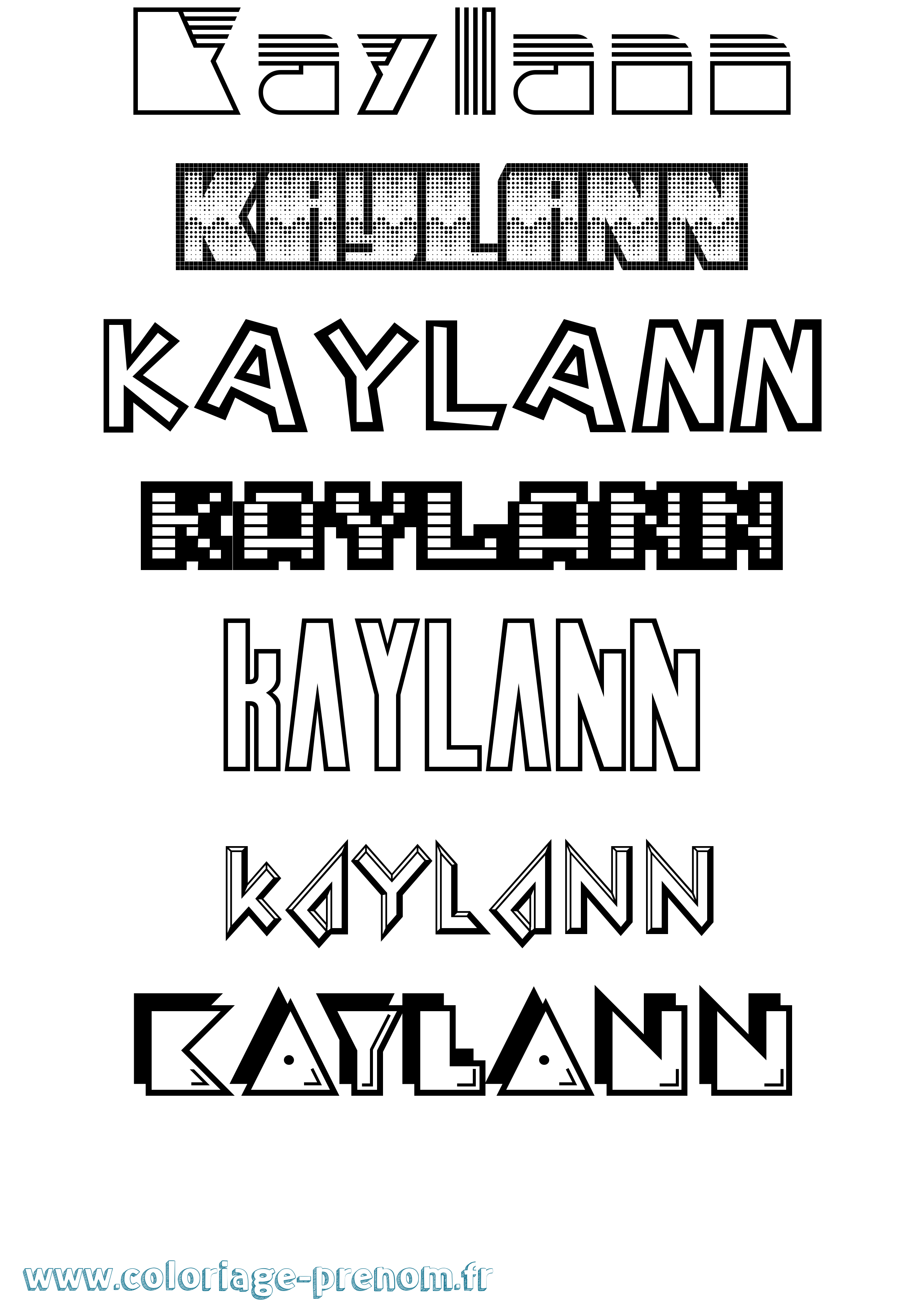 Coloriage prénom Kaylann Jeux Vidéos