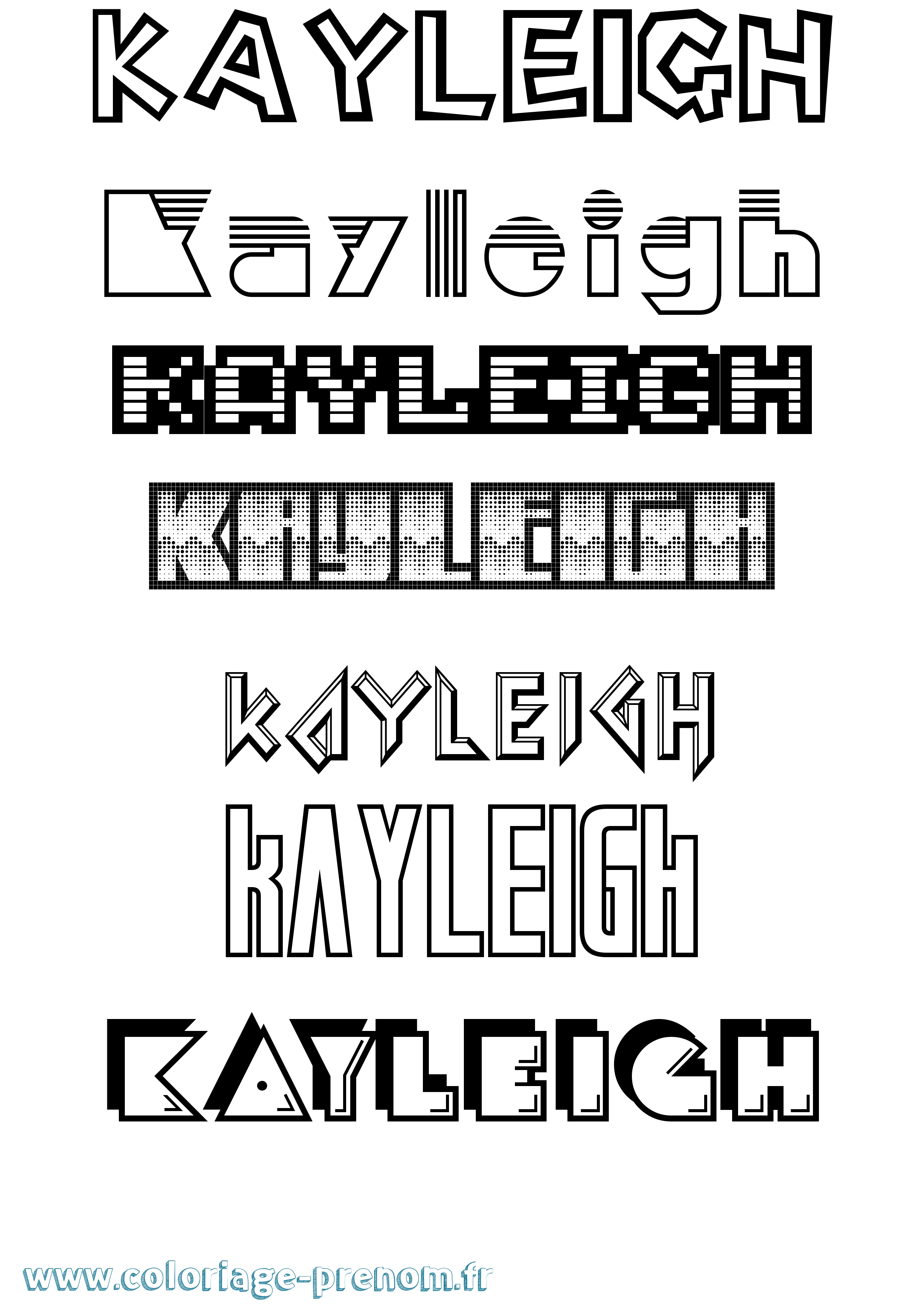 Coloriage prénom Kayleigh Jeux Vidéos