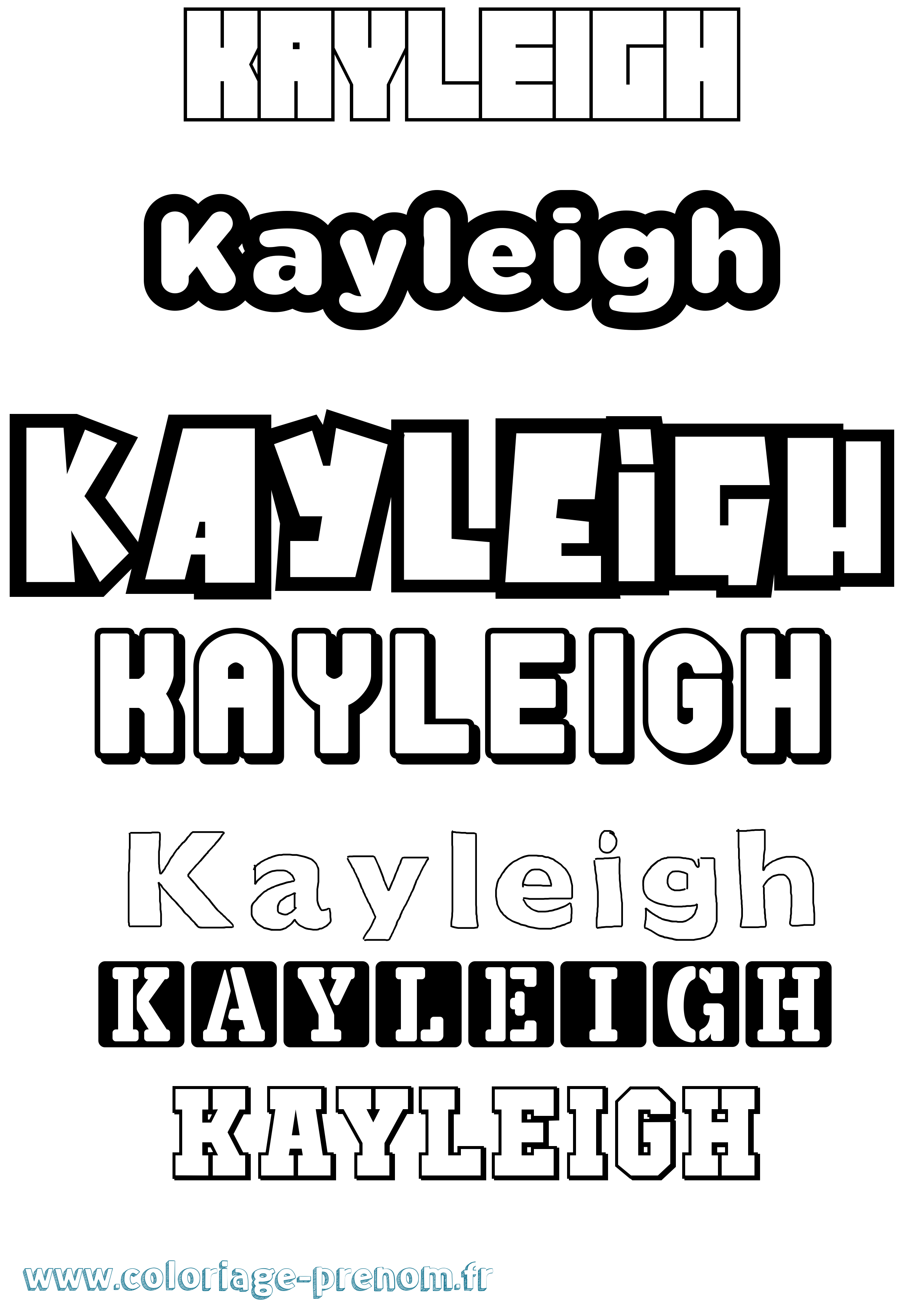 Coloriage prénom Kayleigh Simple