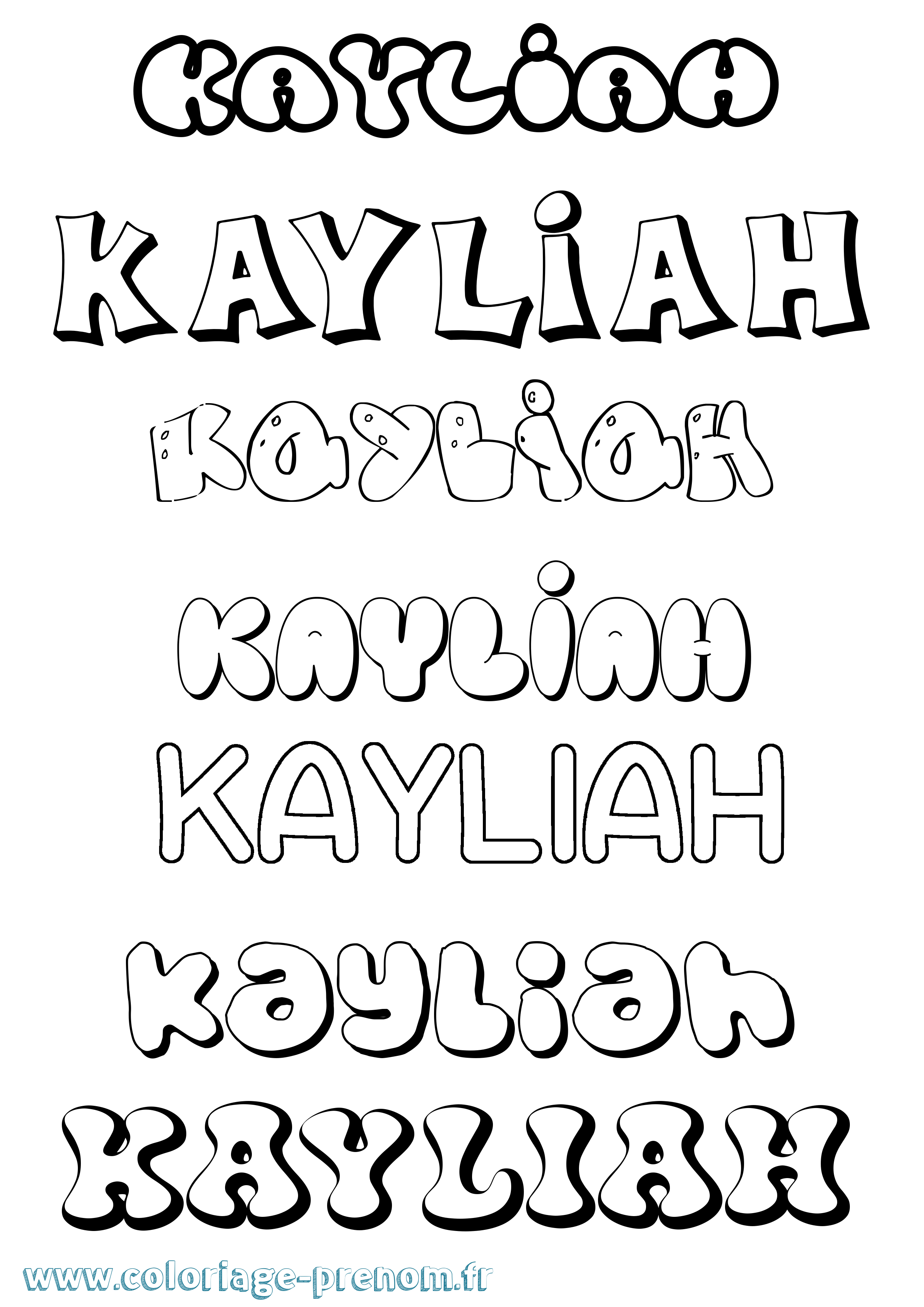 Coloriage prénom Kayliah