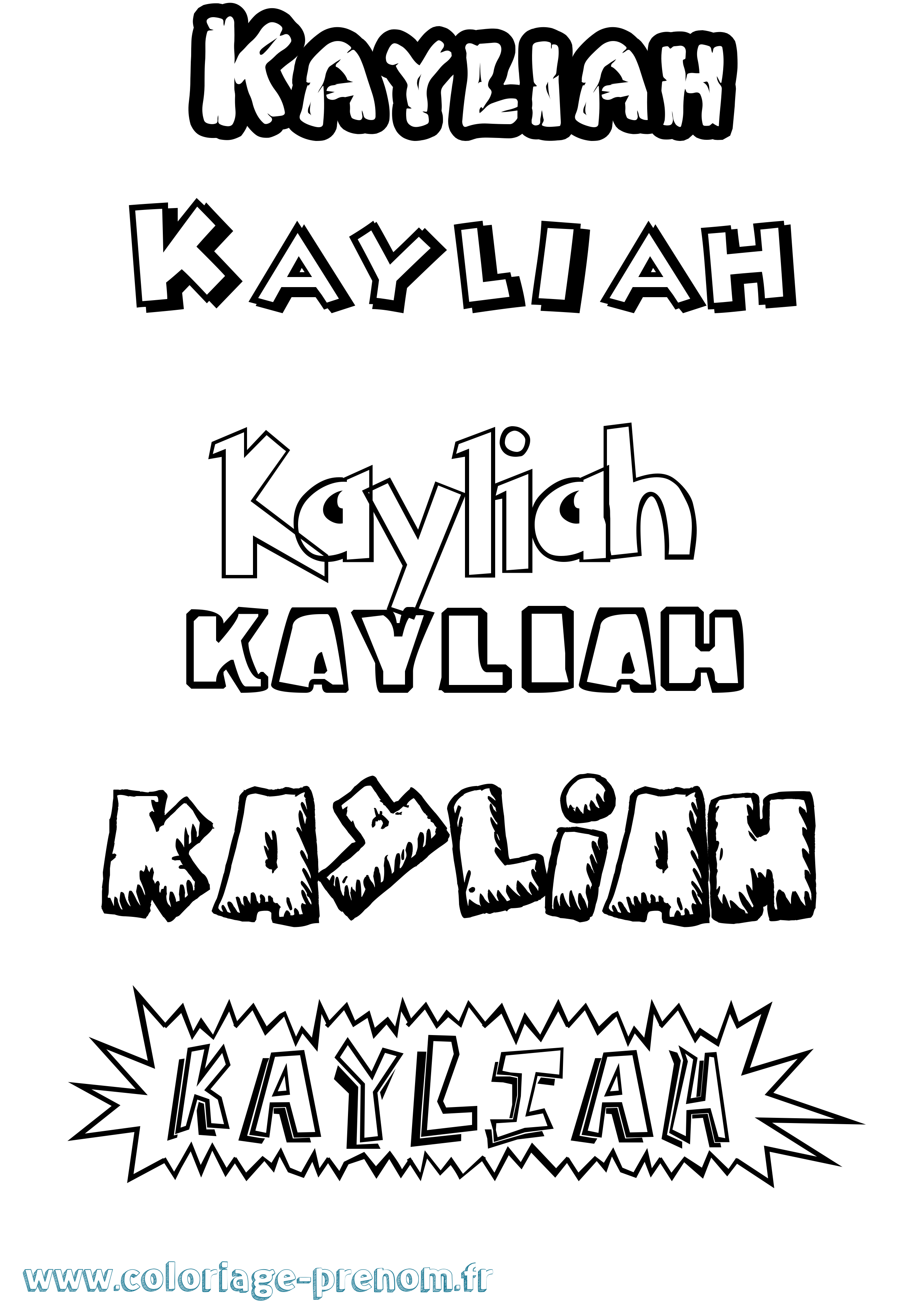 Coloriage Kayliah Coloriage prénom Kayliah