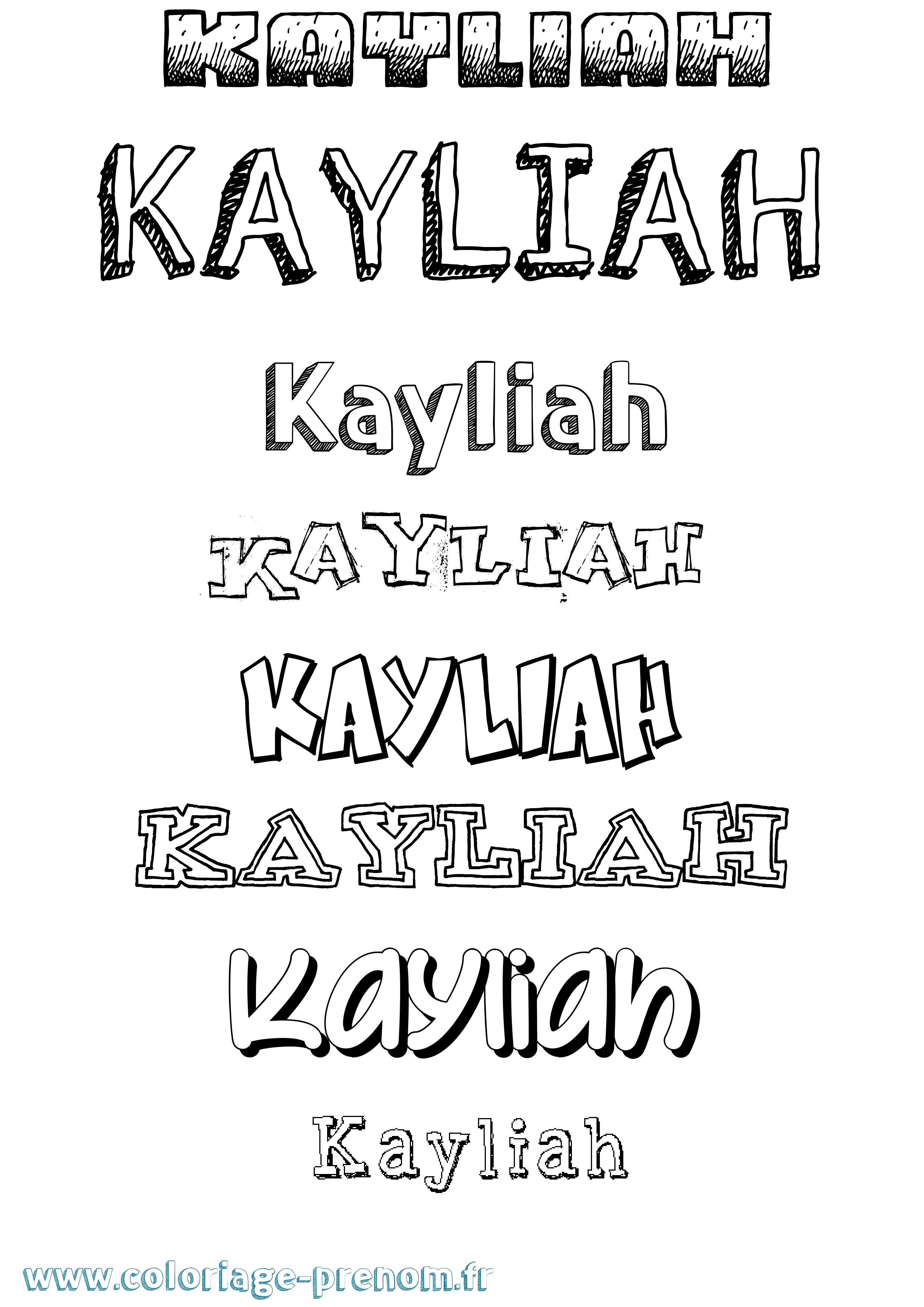 Coloriage Kayliah Coloriage prénom Kayliah