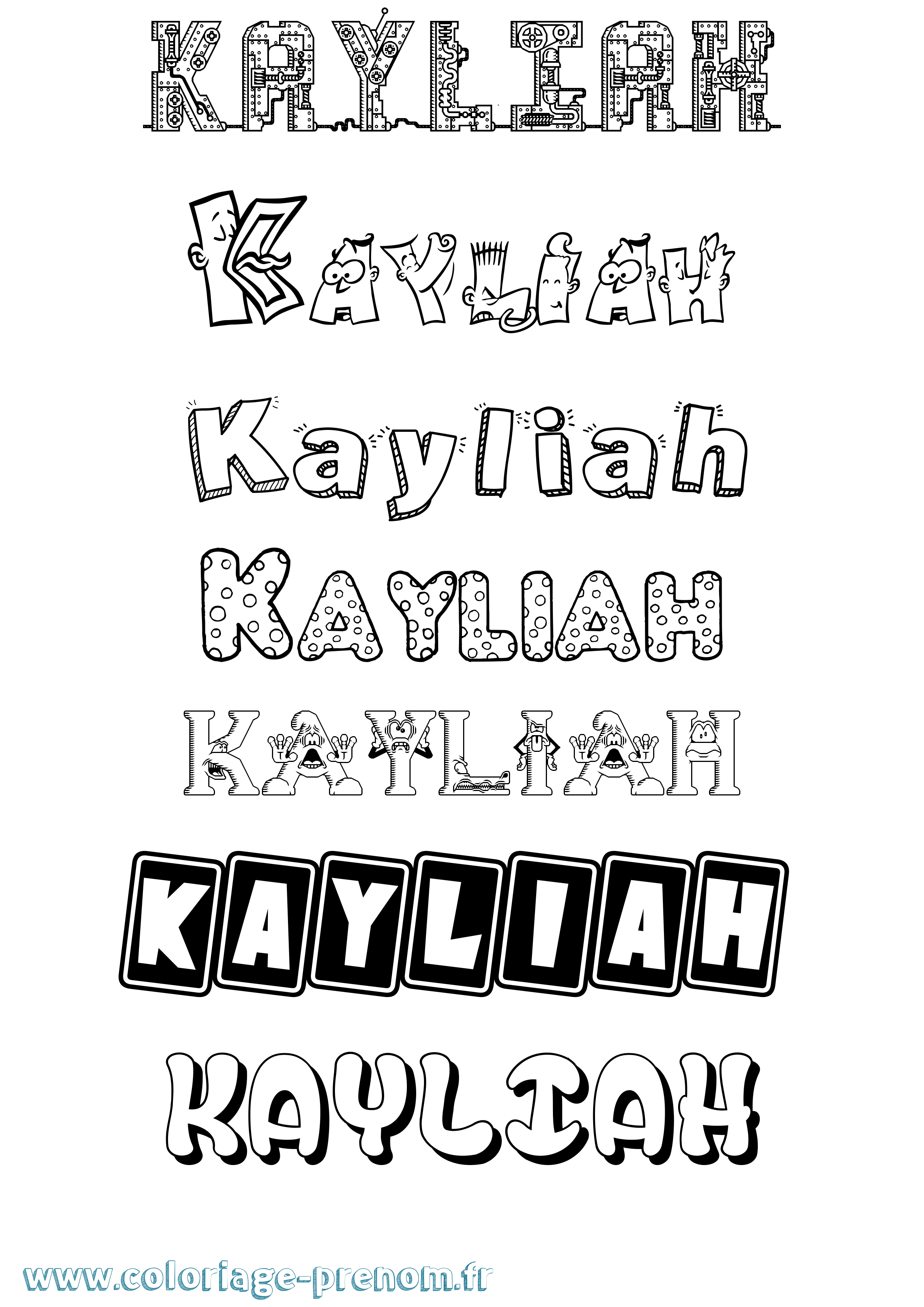 Coloriage Kayliah Coloriage prénom Kayliah