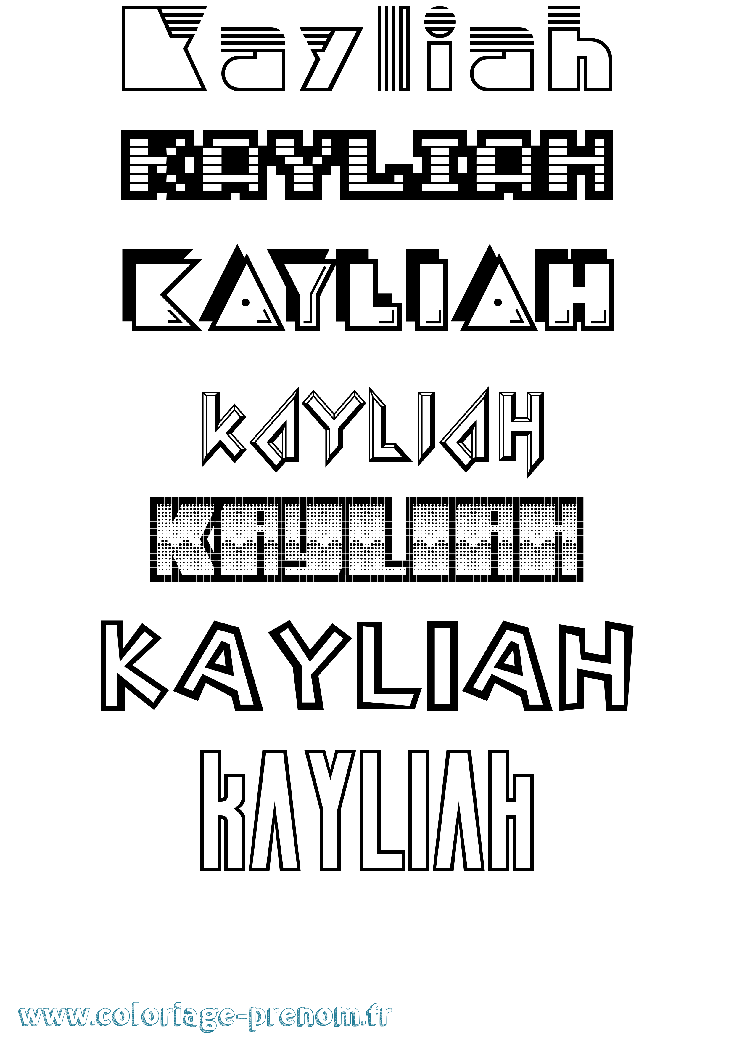Coloriage prénom Kayliah Jeux Vidéos