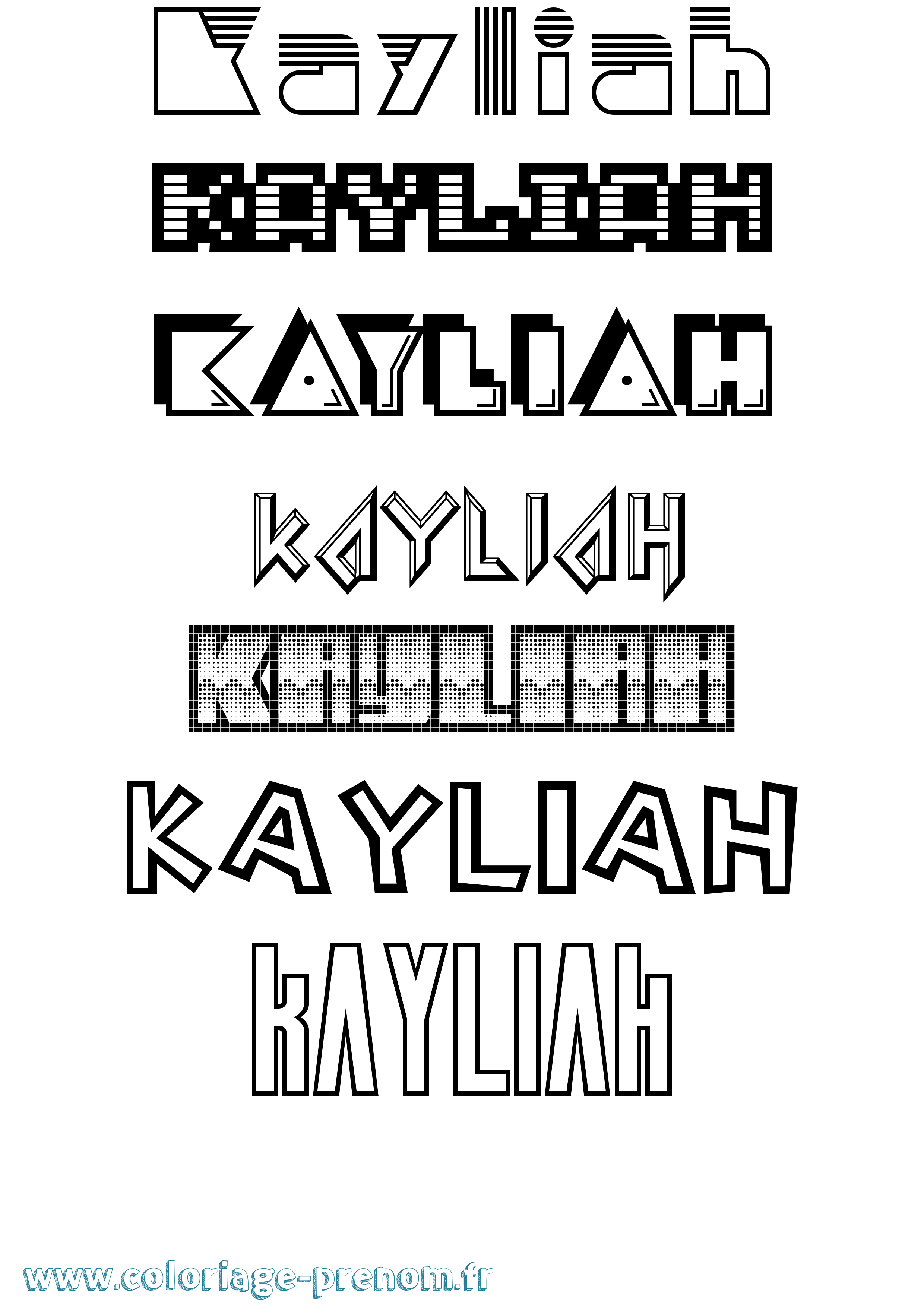 Coloriage Kayliah Coloriage prénom Kayliah