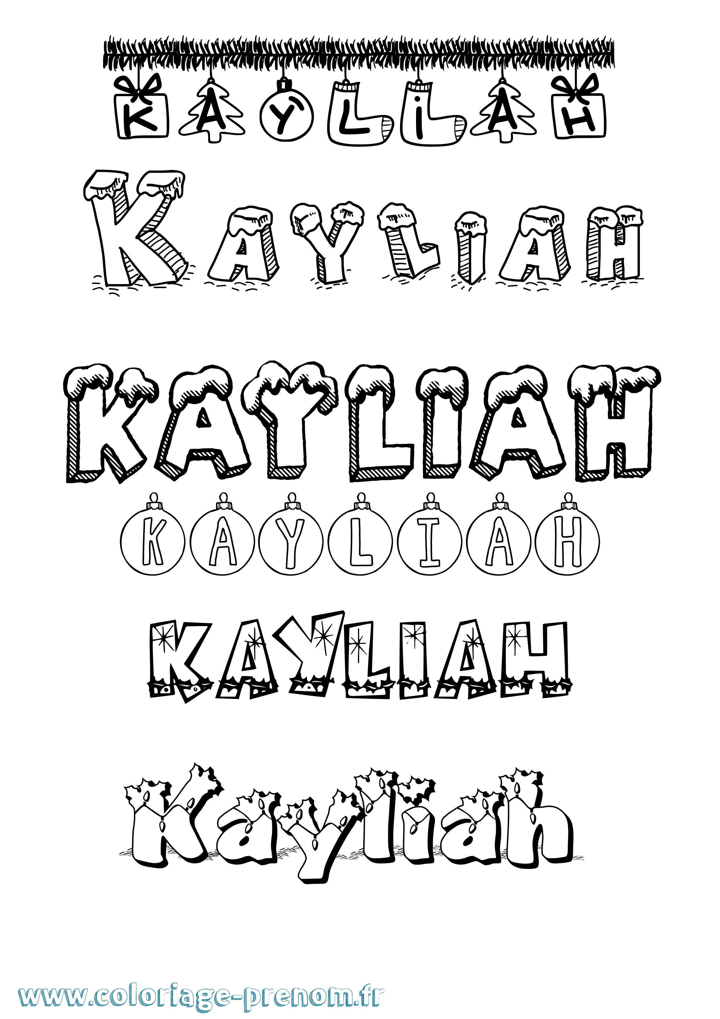 Coloriage Kayliah Coloriage prénom Kayliah