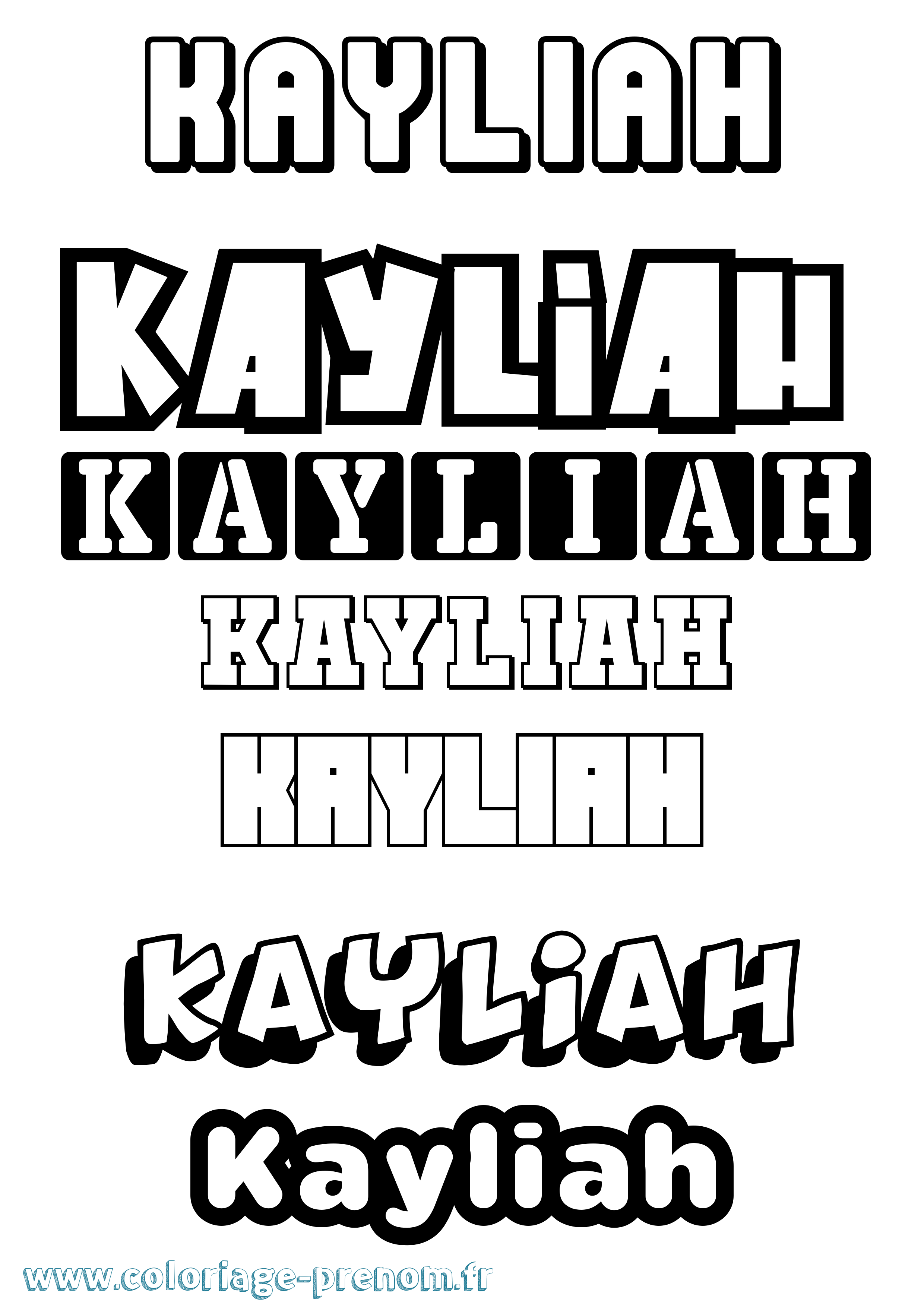 Coloriage Kayliah Coloriage prénom Kayliah