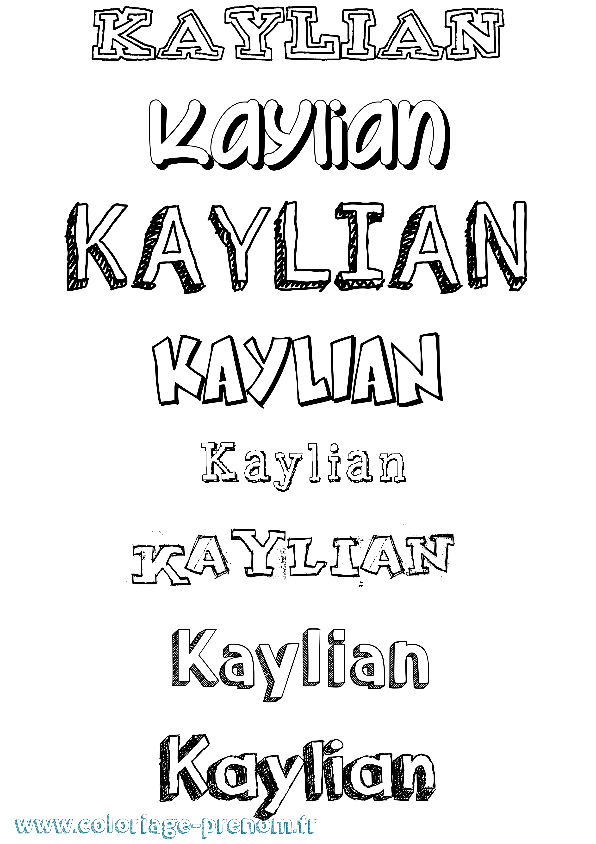 Coloriage Kaylian Dessiné Coloriage prénom Kaylian Dessiné