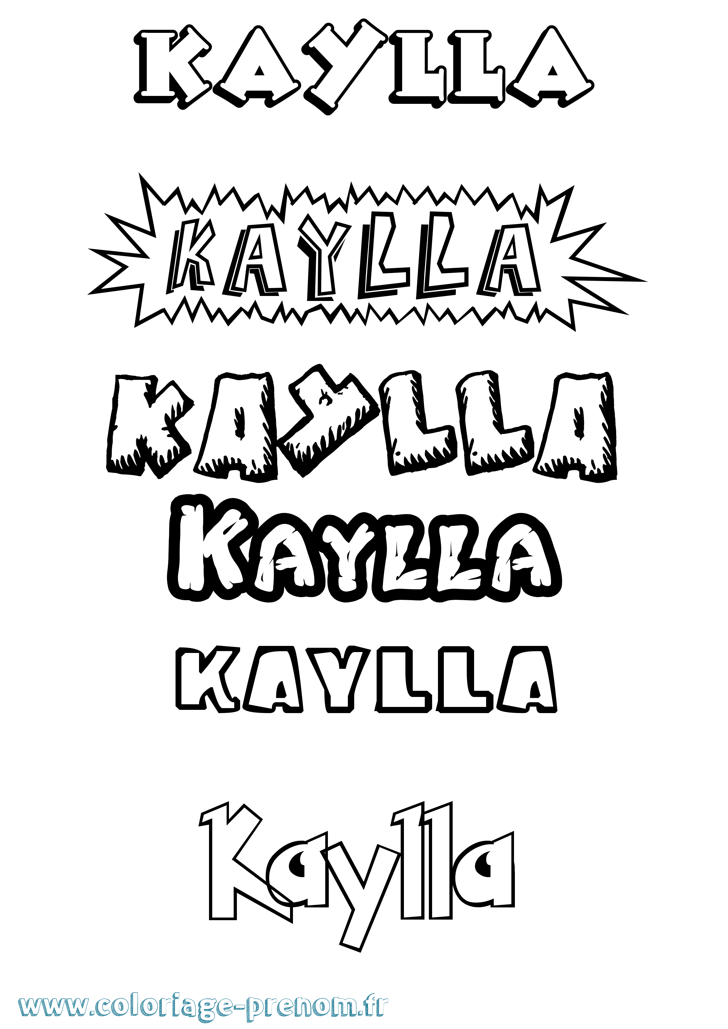 Coloriage prénom Kaylla Dessin Animé