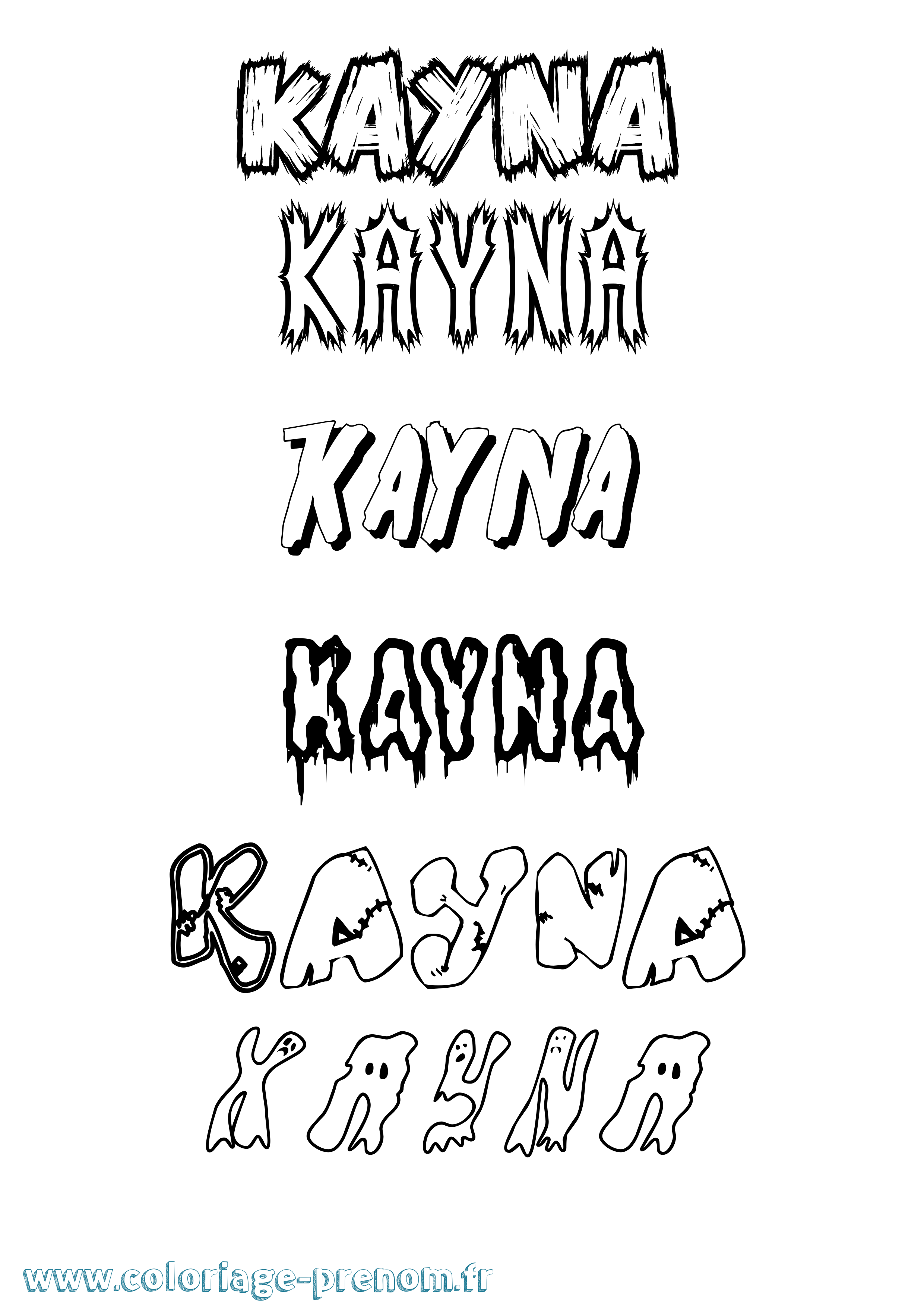 Coloriage prénom Kayna