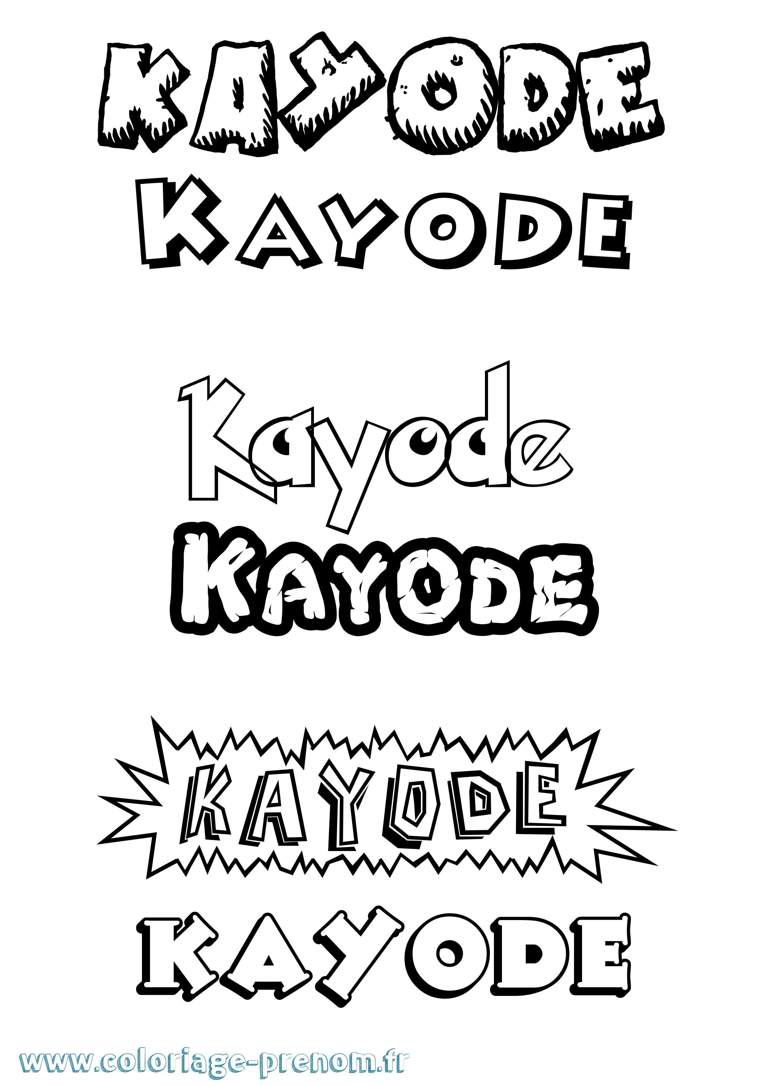 Coloriage prénom Kayode Dessin Animé