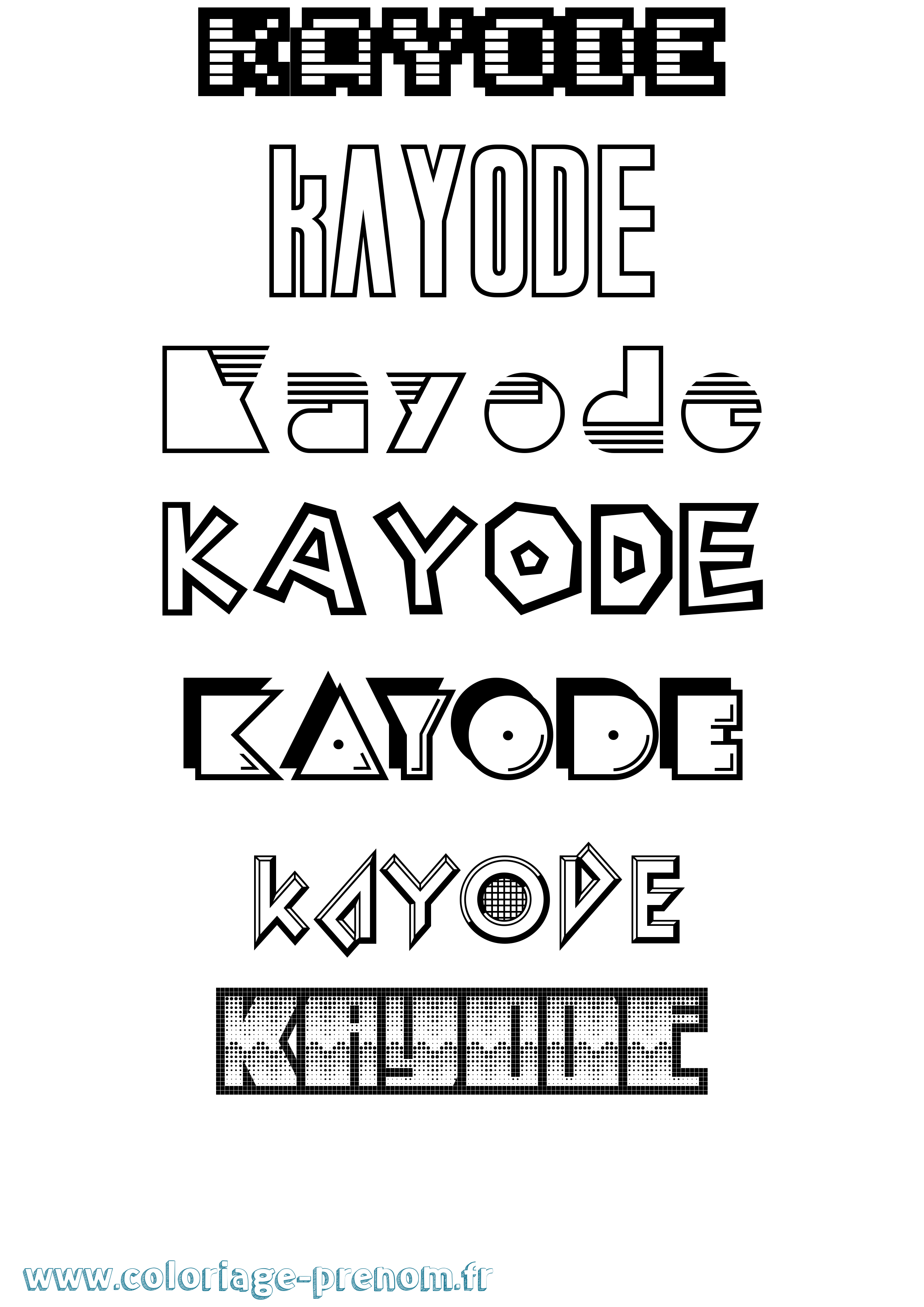 Coloriage prénom Kayode Jeux Vidéos