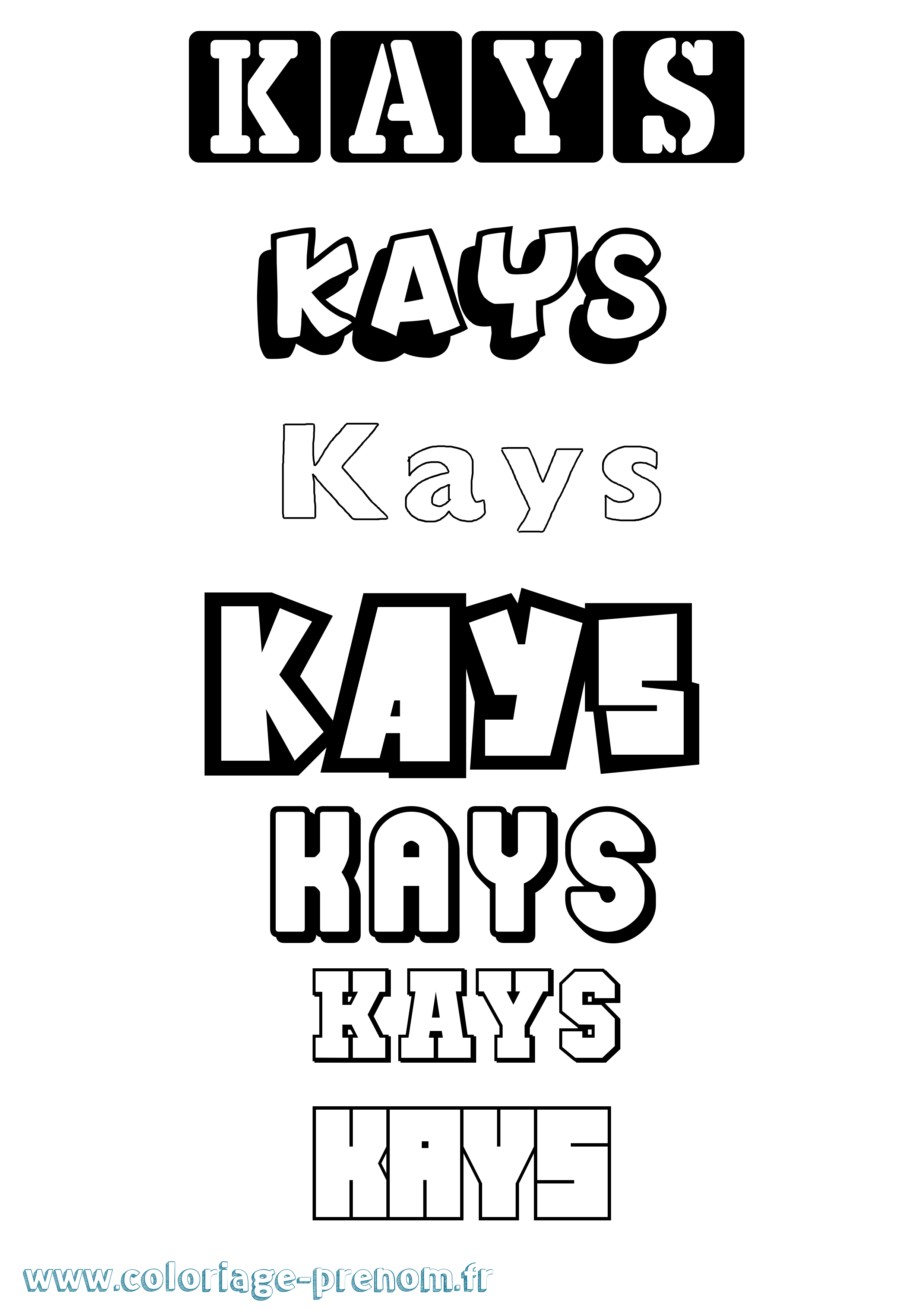 Coloriage prénom Kays
