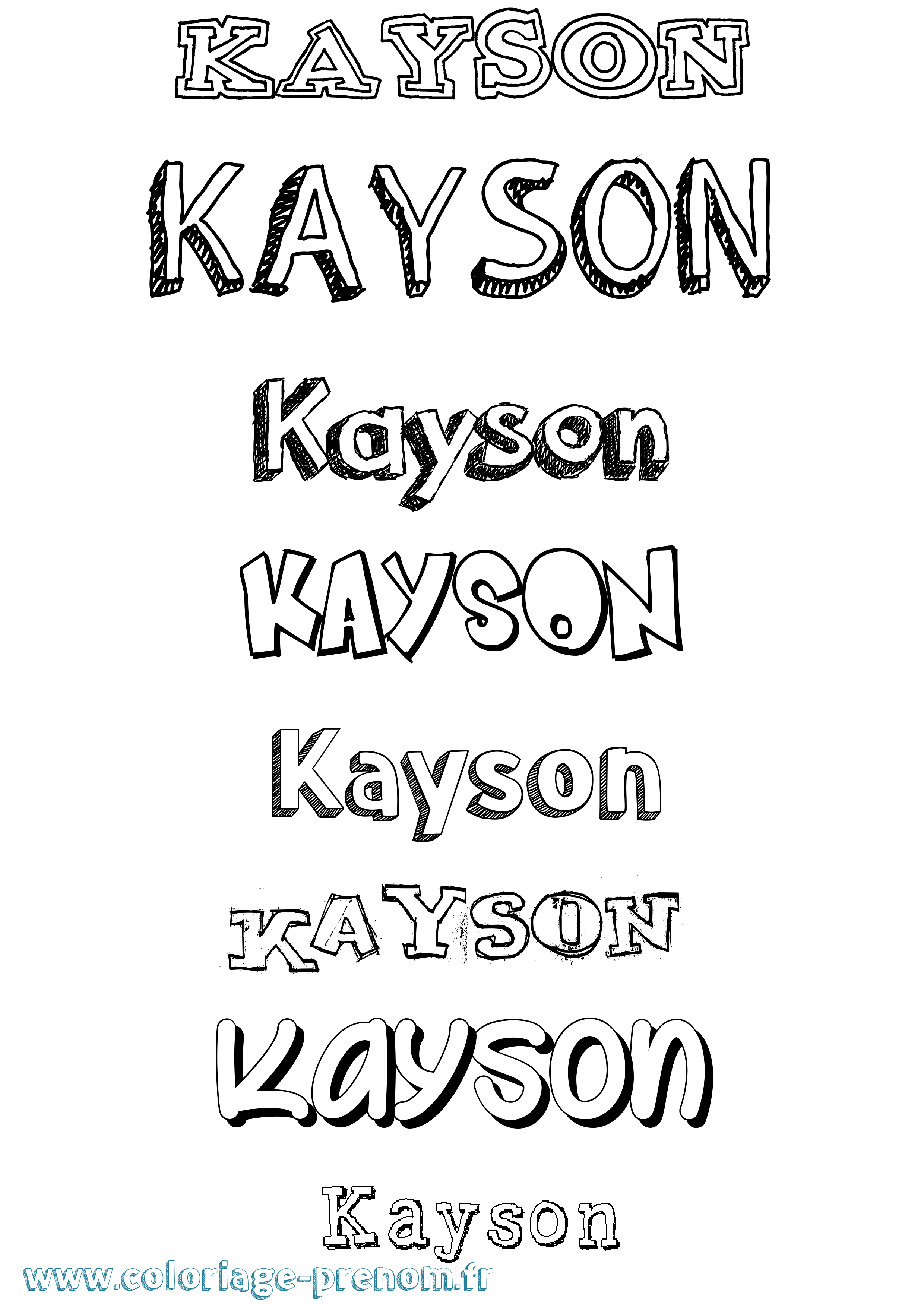 Coloriage Kayson Dessiné Coloriage prénom Kayson Dessiné