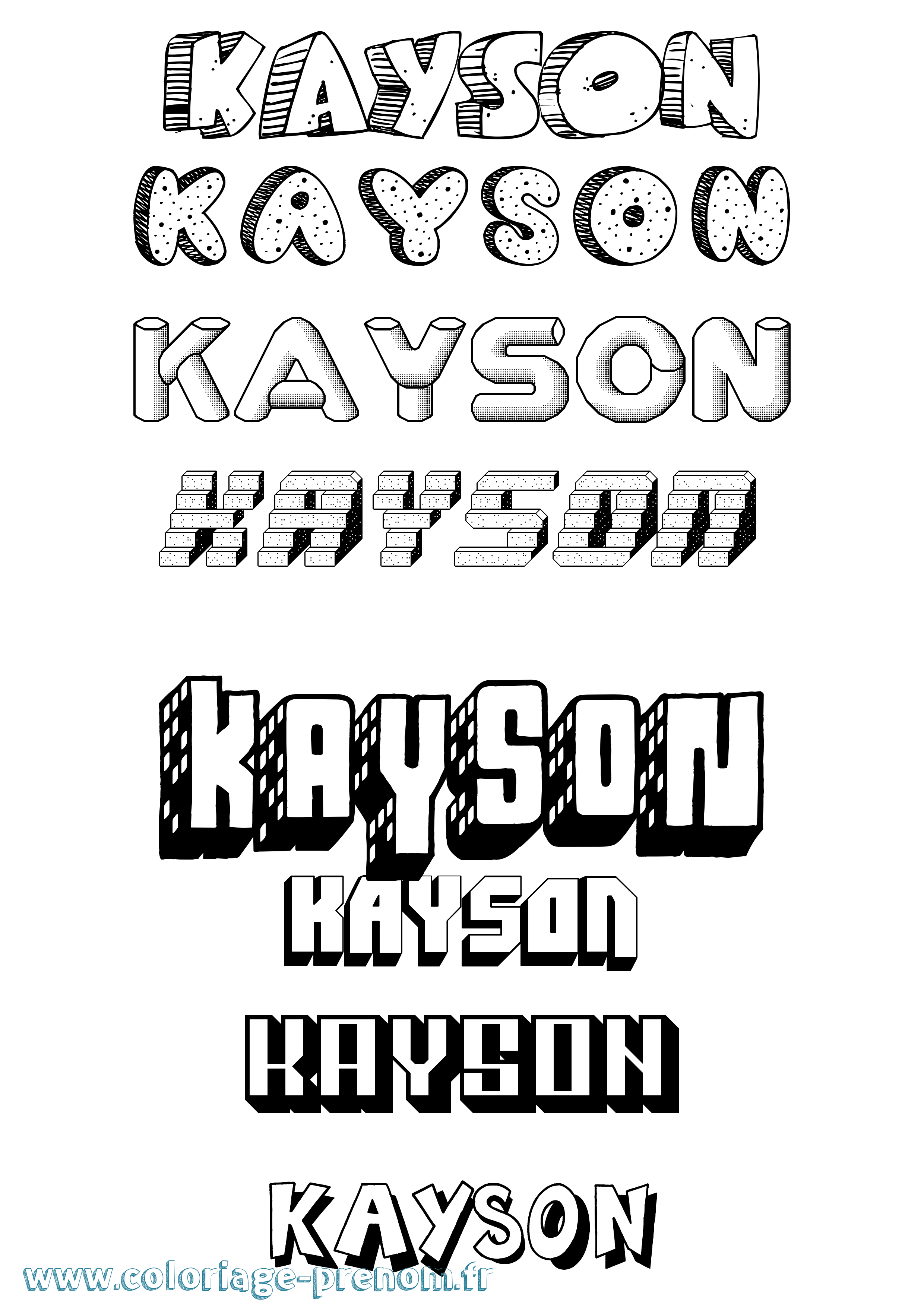 Coloriage Kayson Effet 3D Coloriage prénom Kayson Effet 3D