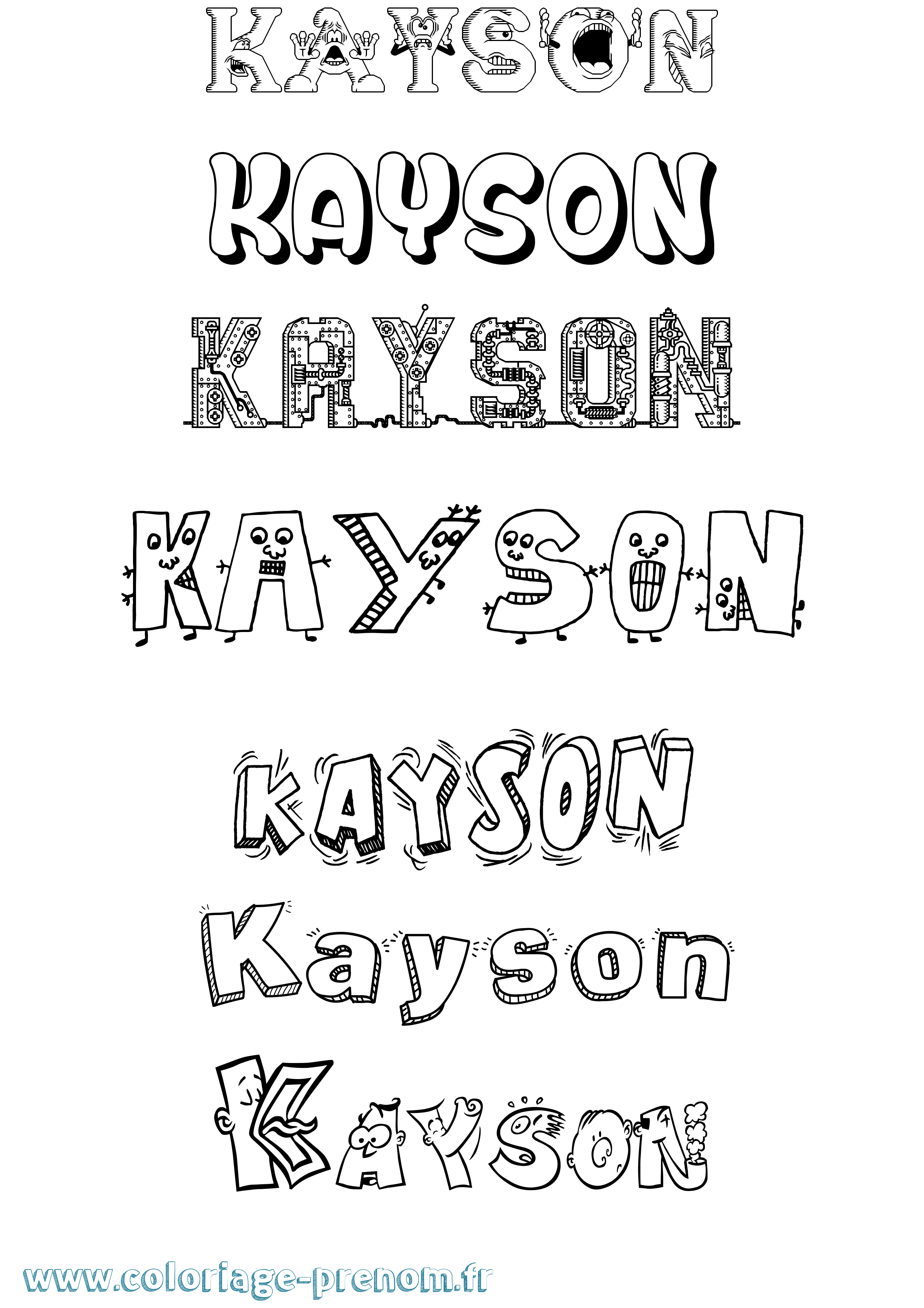 Coloriage Kayson Fun Coloriage prénom Kayson Fun